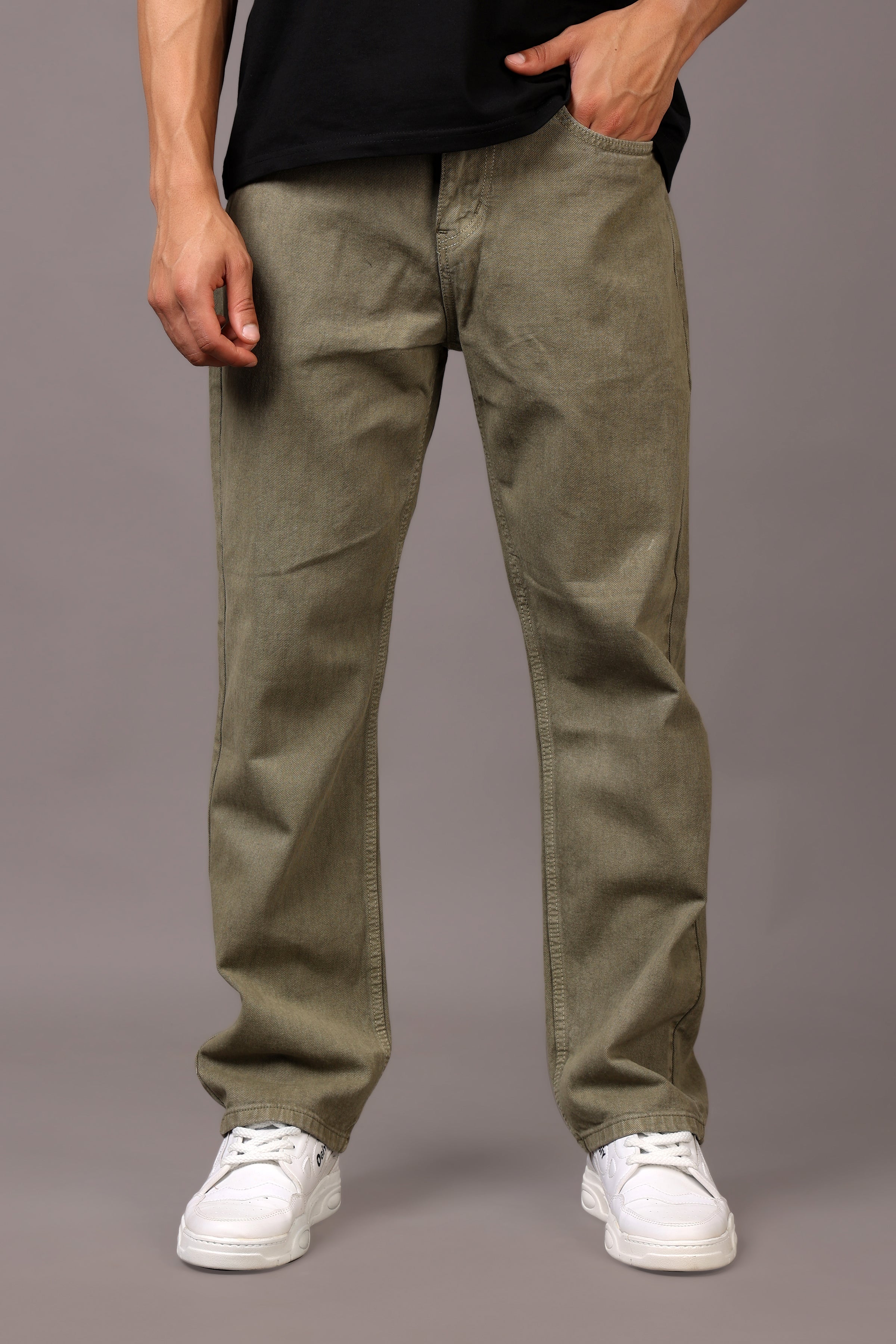Stylox Men’s Relaxed Fit Denim Jeans - Ash Grey, Black, Steel Grey, Fossil Grey & Olive