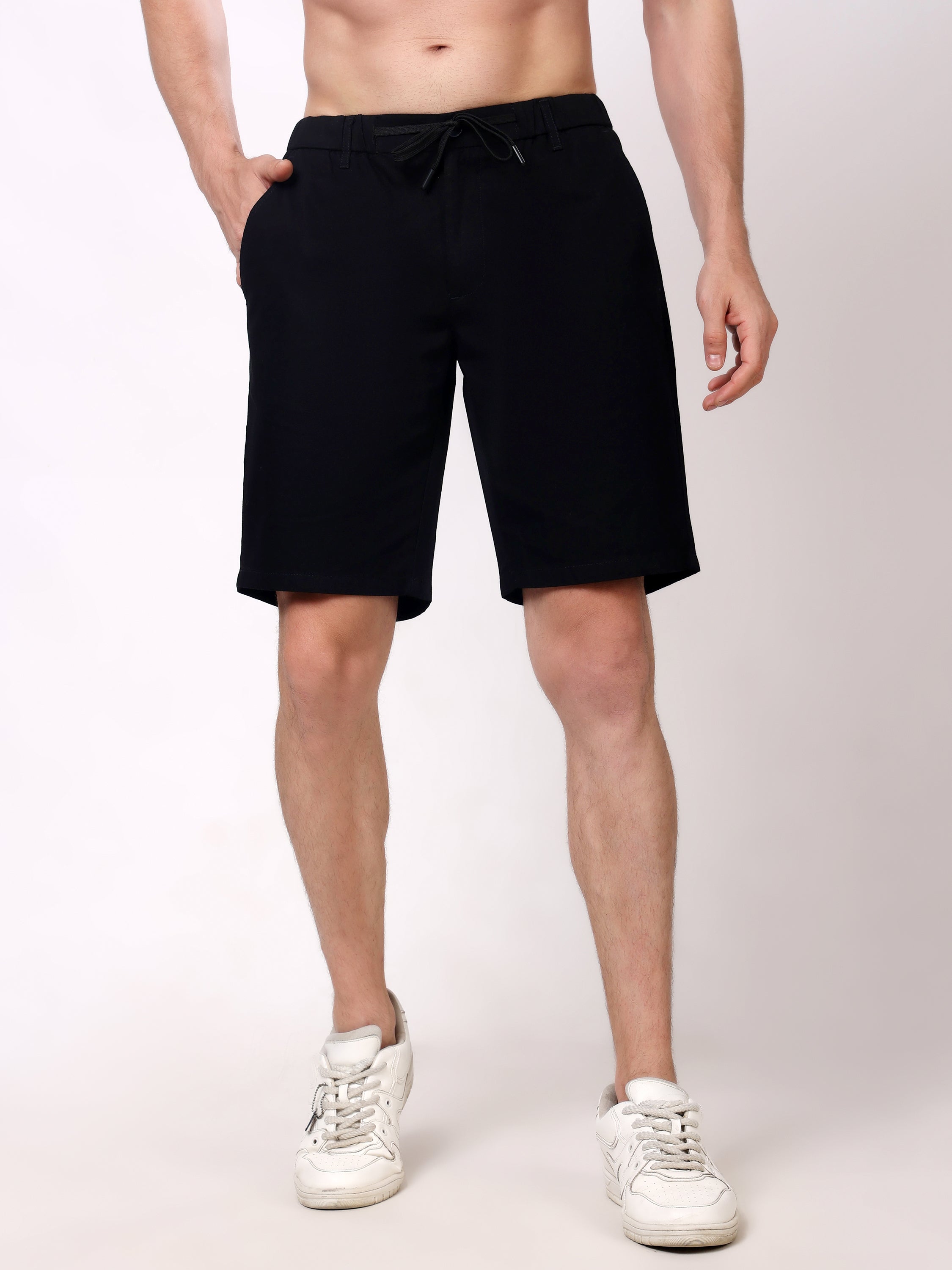 Stylox Men's Regular Fit Cotton Casual Summer Shorts with Elastic Waist & Drawstring