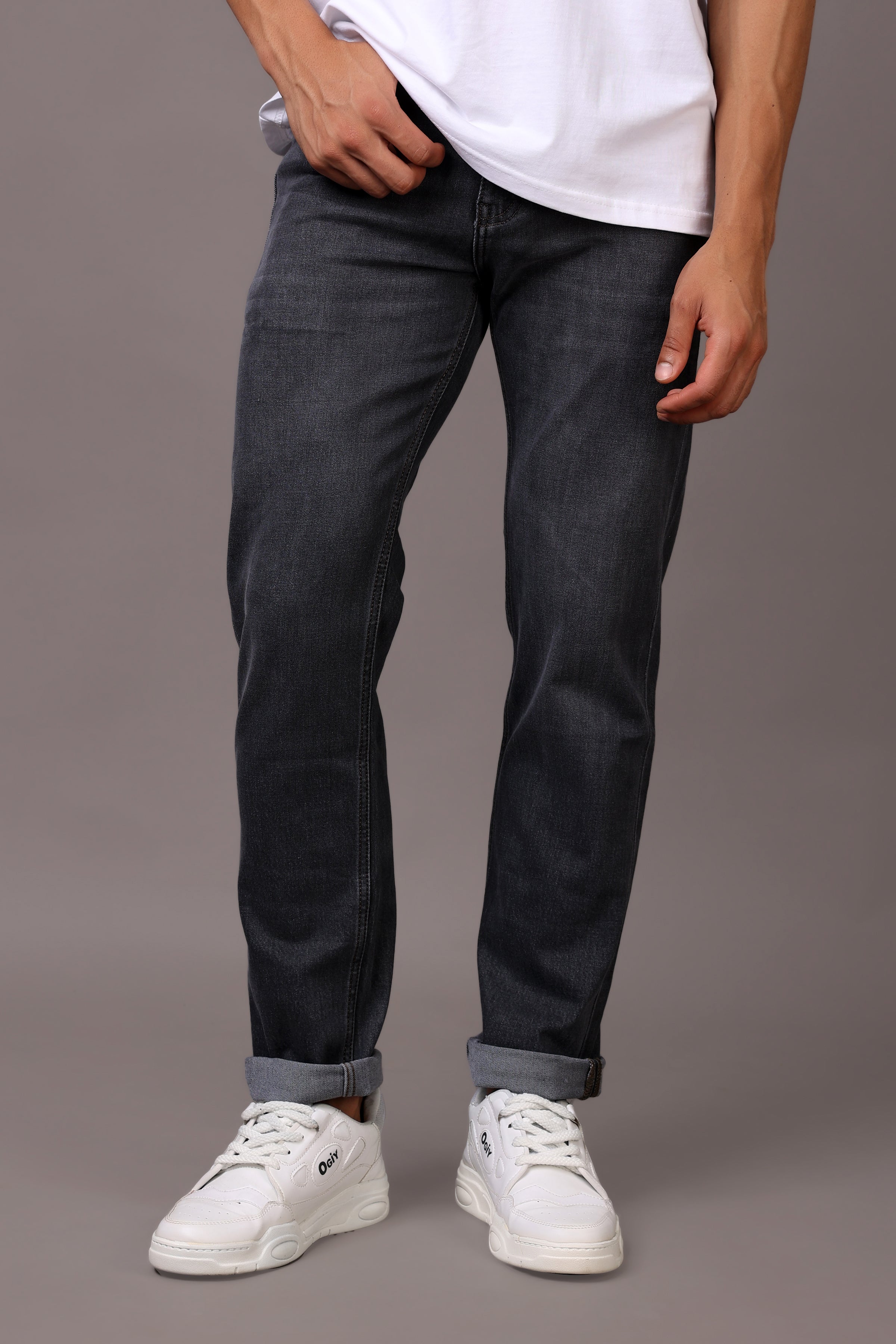 Stylox Men’s Comfort Fit Denim Jeans - Grey, Mid Dark Grey & Dark Grey ,