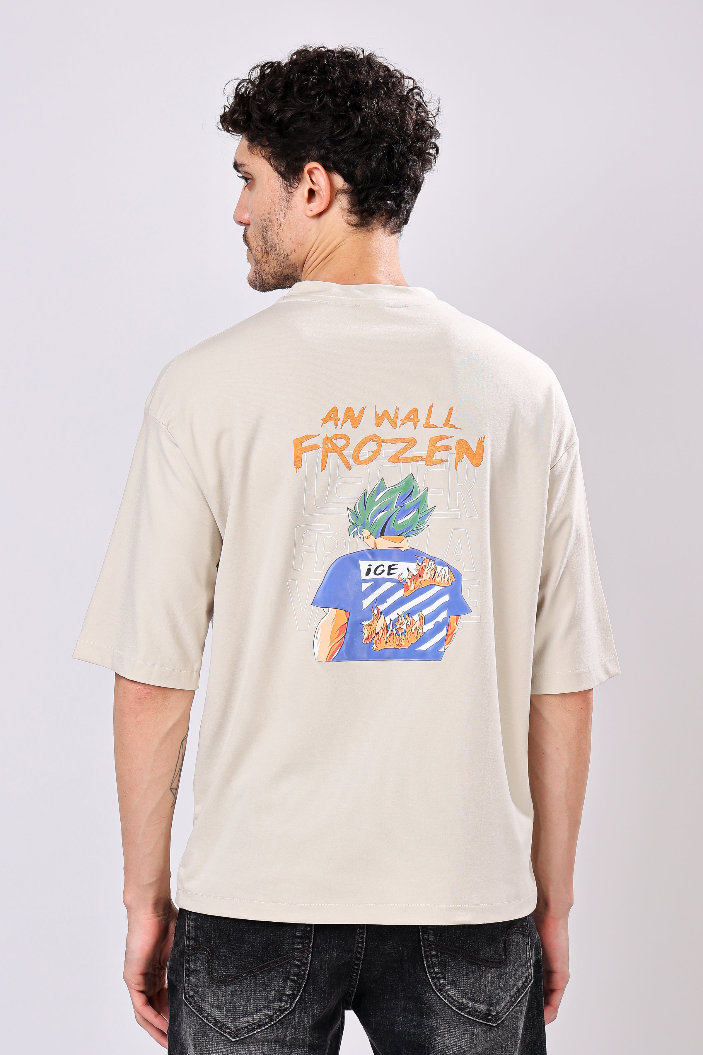 Stylox Men’s Oversized Round Neck Half Sleeve Back Printed T-Shirt | Premium Cotton Loose Fit Graphic Tee for Streetwear & Casual Style - Stylox