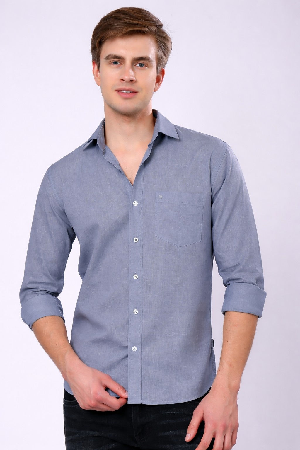 Stylox Men’s Regular Fit Full Sleeve Solid Casual Shirt - Stylox