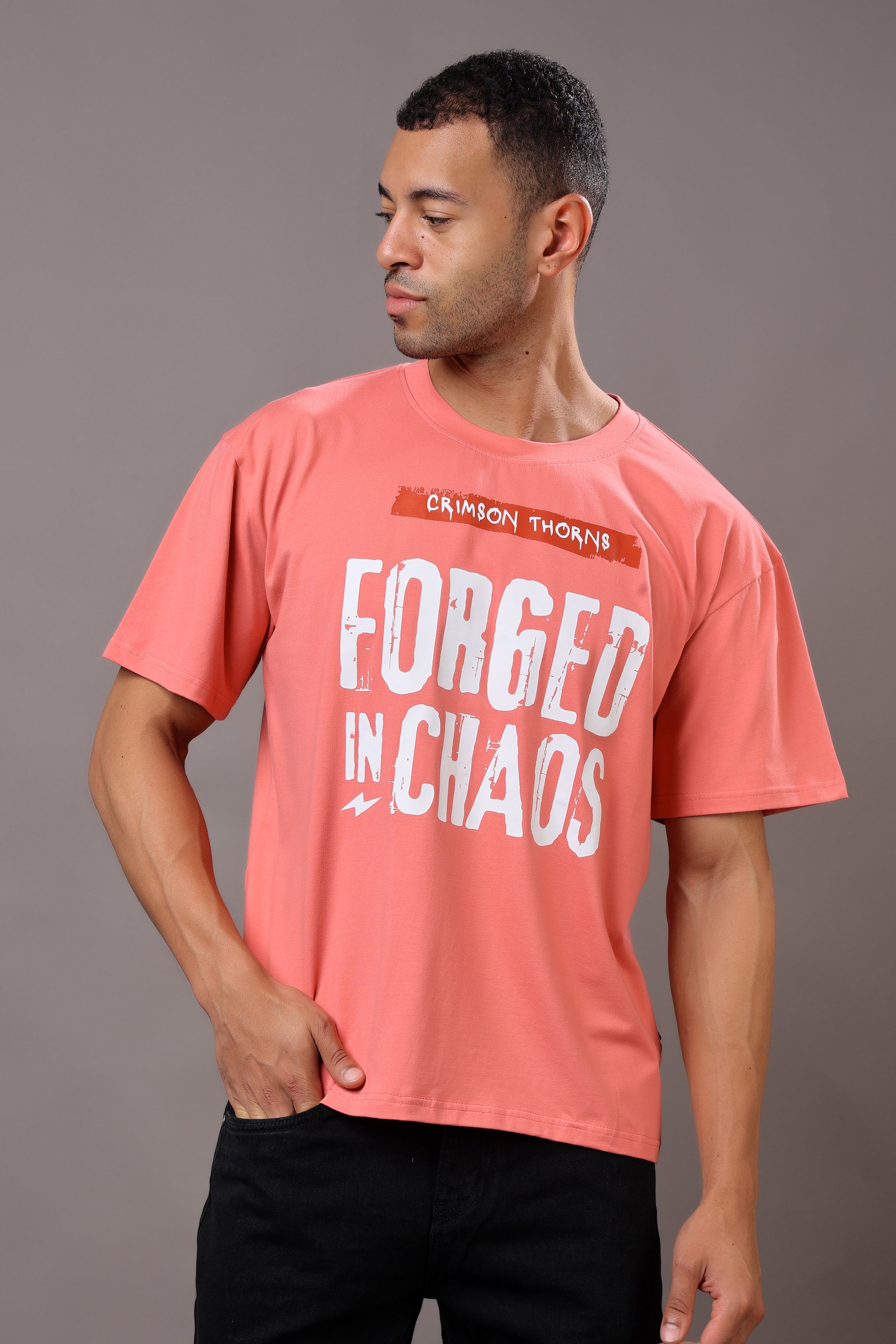 Stylox Men’s Casual Crew Neck Oversized Graphic Printed T-Shirt