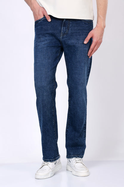 Stylox Men’s Comfort Fit Stretchable Dark Blue Denim Jeans - Stylox