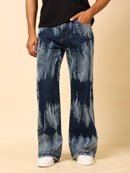 Stylox Men’s Baggy Fit Tie-Dye Washed Jeans – Street Style Denim for Trendy Look