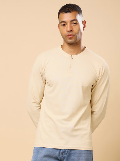 Stylox Men’s Henley Neck Full Sleeve Solid T-Shirt – Casual &amp; Stylish Everyday Wear