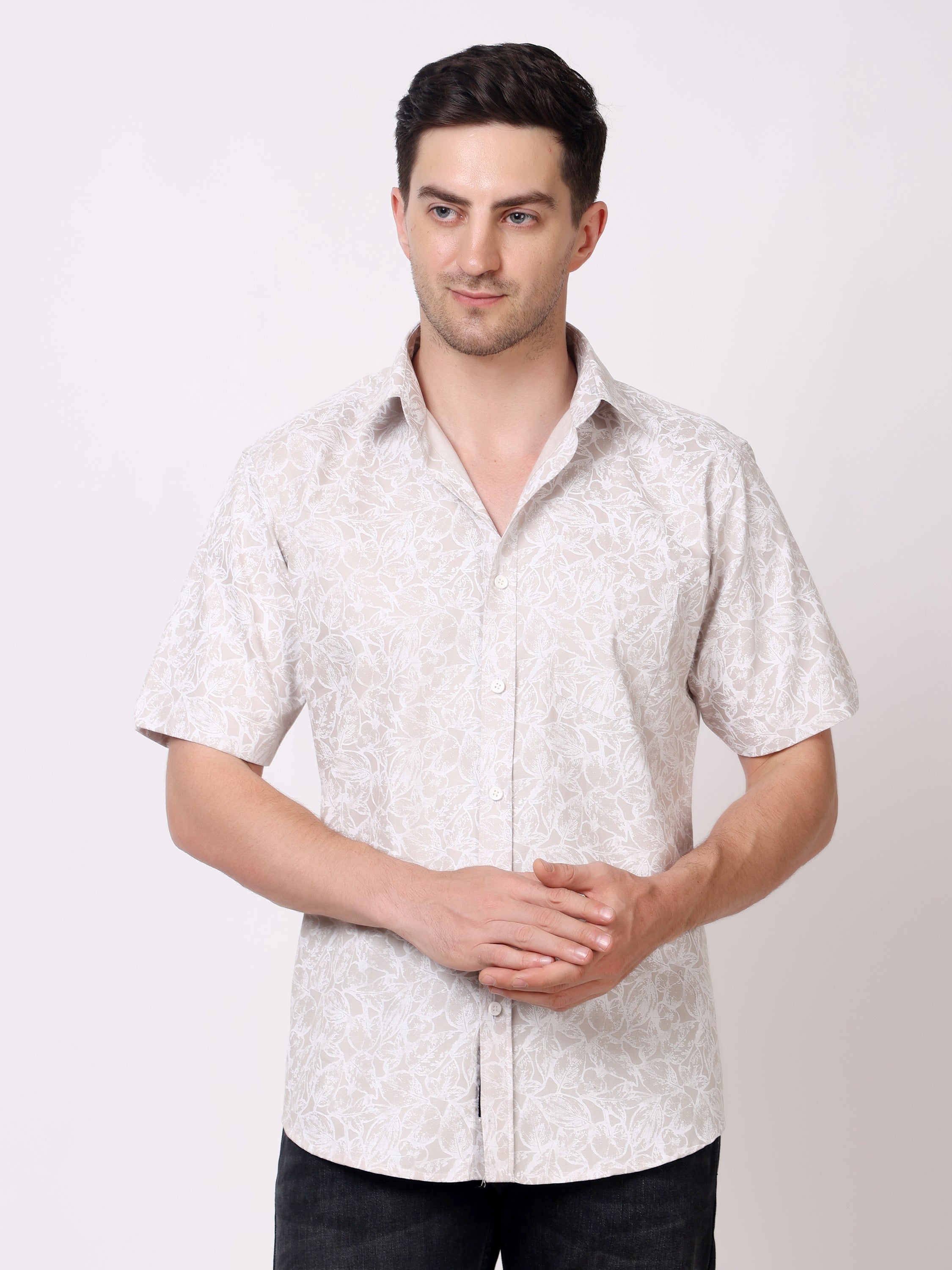 Stylox Men’s Regular Fit Half Sleeve Floral Printed Casual Summer Shirt - Stylox