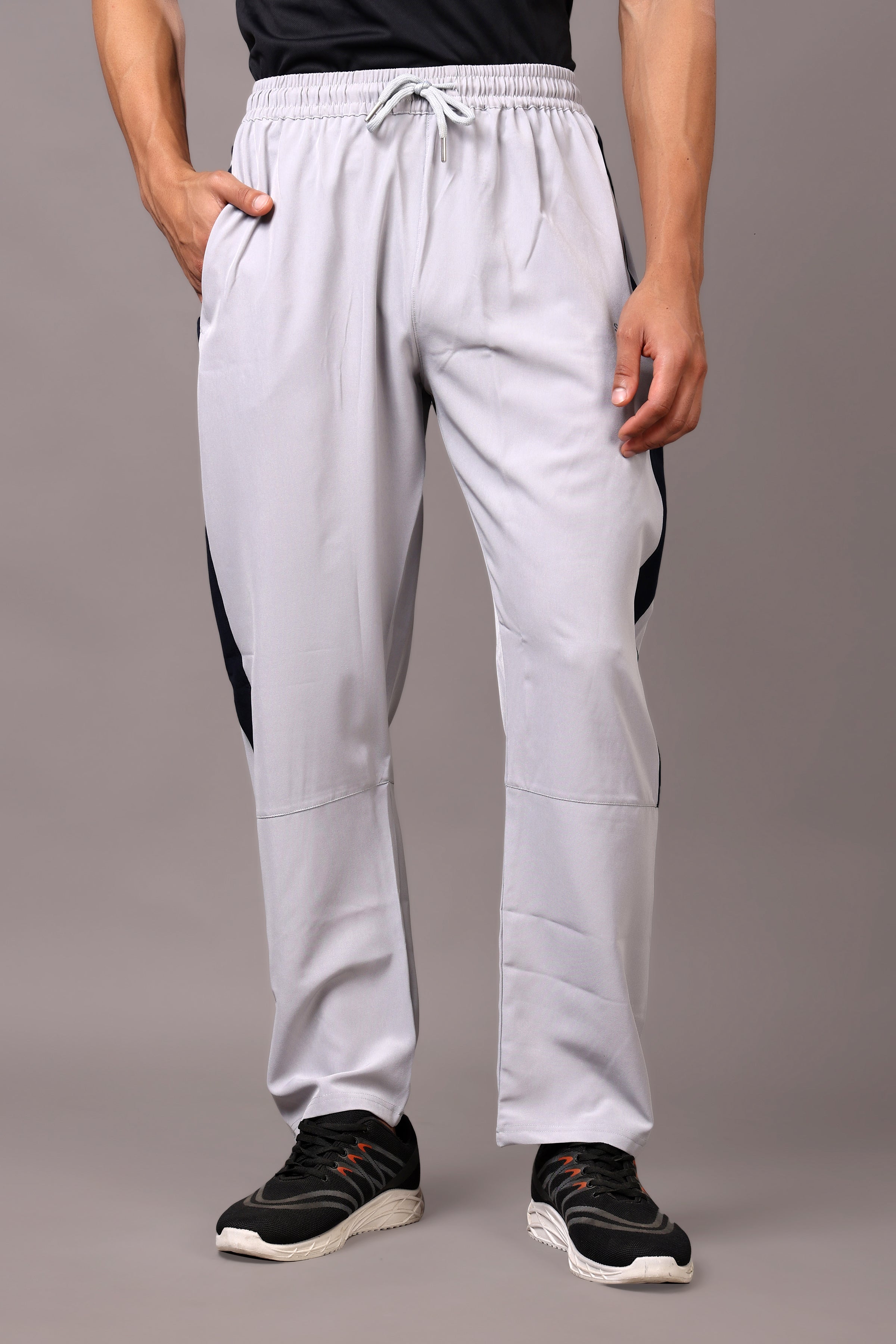 Stylox Classic Men’s Trackpants with Elastic Waist & Side Pockets (Light Grey) - Stylox