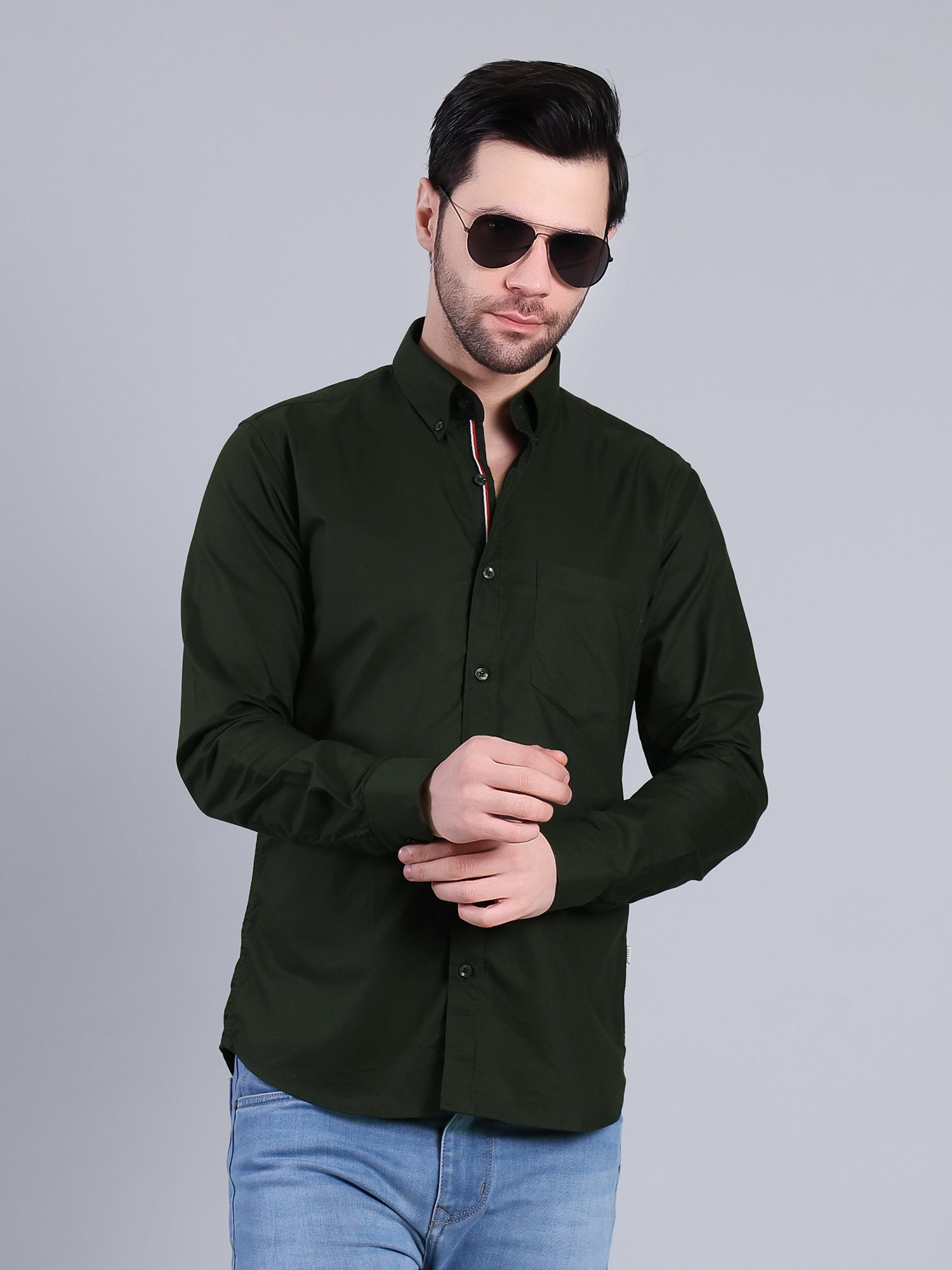 Stylox Men’s Regular Fit Full Sleeve Solid Casual Shirt for Everyday & Office Wear