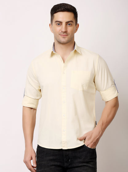 Stylox Men’s Regular Fit Oxford Full Sleeve Solid Shirt | Premium Cotton Blend Casual &amp; Formal Wear