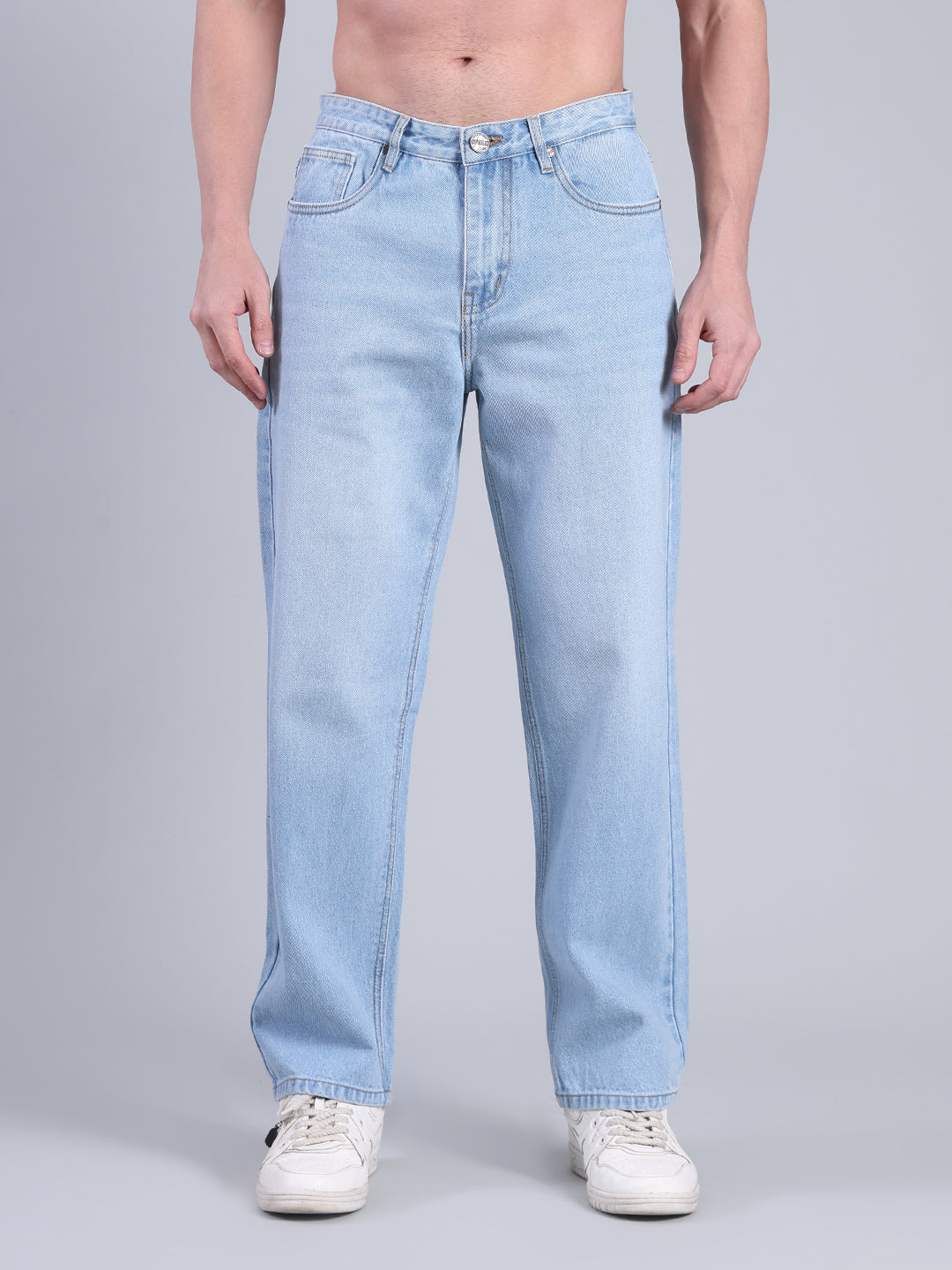 Stylox Men’s Loose Fit Jeans | Relaxed Fit Washed Denim Jeans for Men | Mid-Rise Casual &amp; Streetwear Jeans