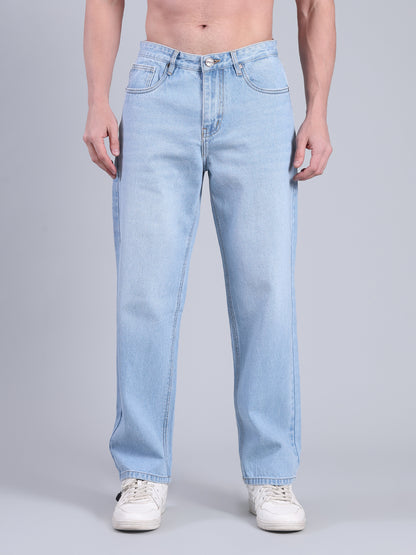 Stylox Men’s Loose Fit Jeans | Relaxed Fit Washed Denim Jeans for Men | Mid-Rise Casual &amp; Streetwear Jeans