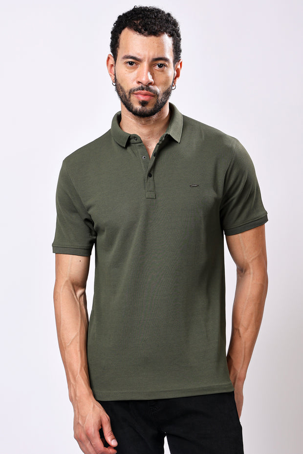 Stylox Solid Polo T-Shirt For Men