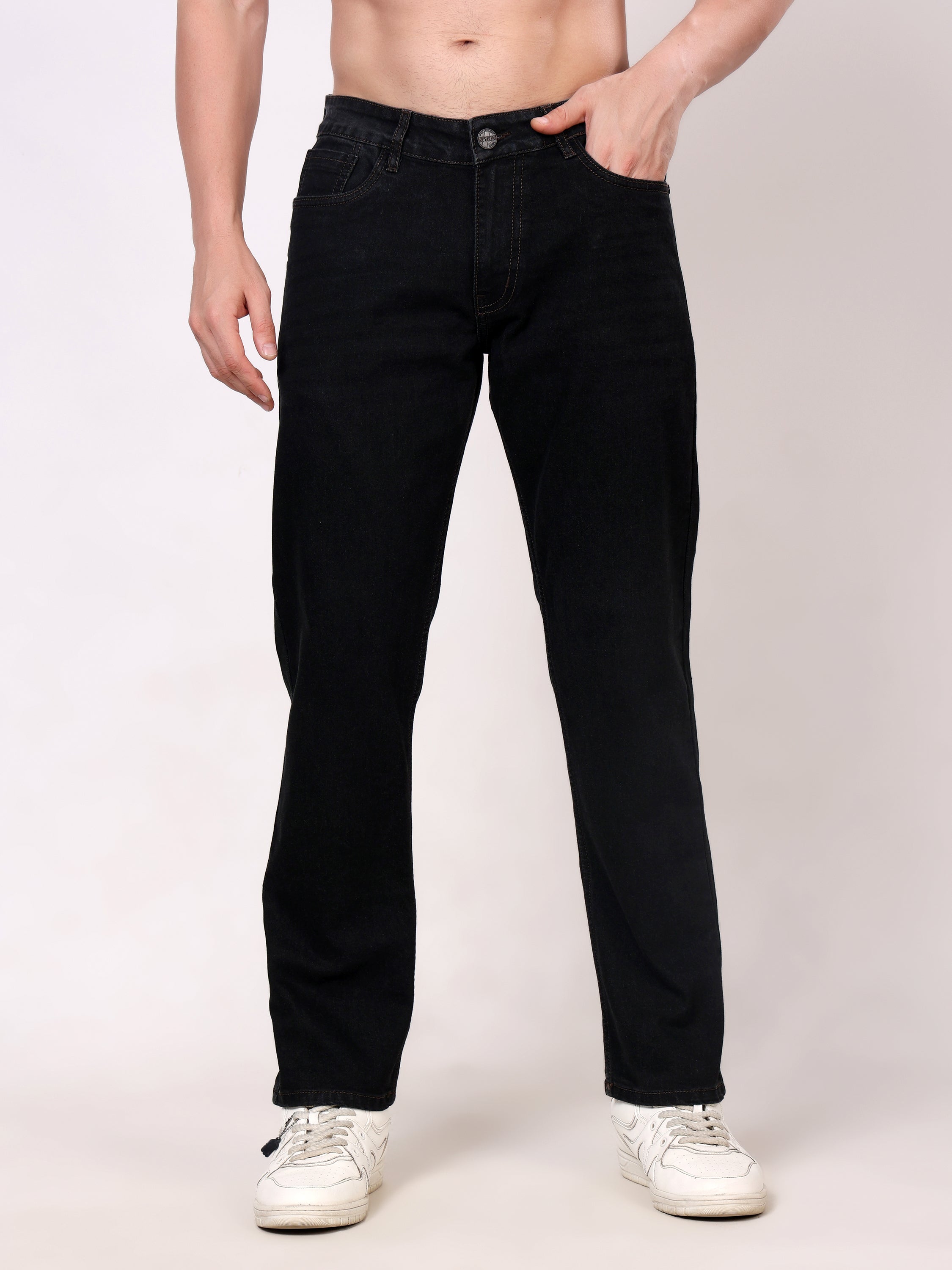 Stylox Men's Slim Fit Stretchable Solid Denim Jeans