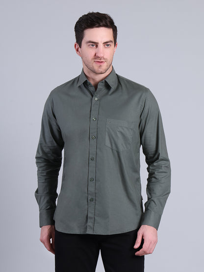 Stylox Men’s Solid Casual Shirt | Full Sleeve Regular Fit Shirt for Everyday Wear