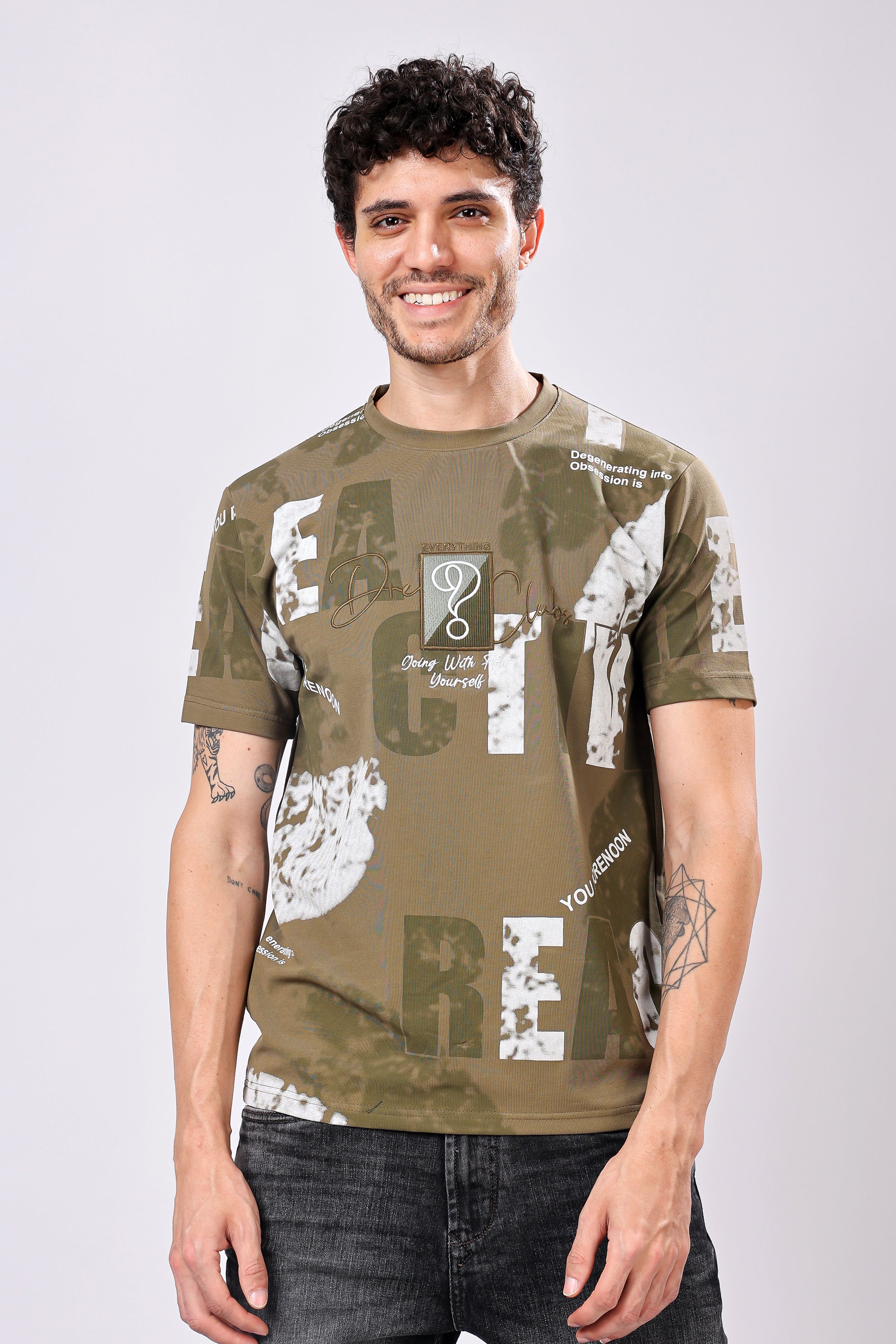 Stylox Men’s Regular Fit Round Neck Half Sleeve Printed T-Shirt | Casual Cotton Graphic Tee for Daily Wear