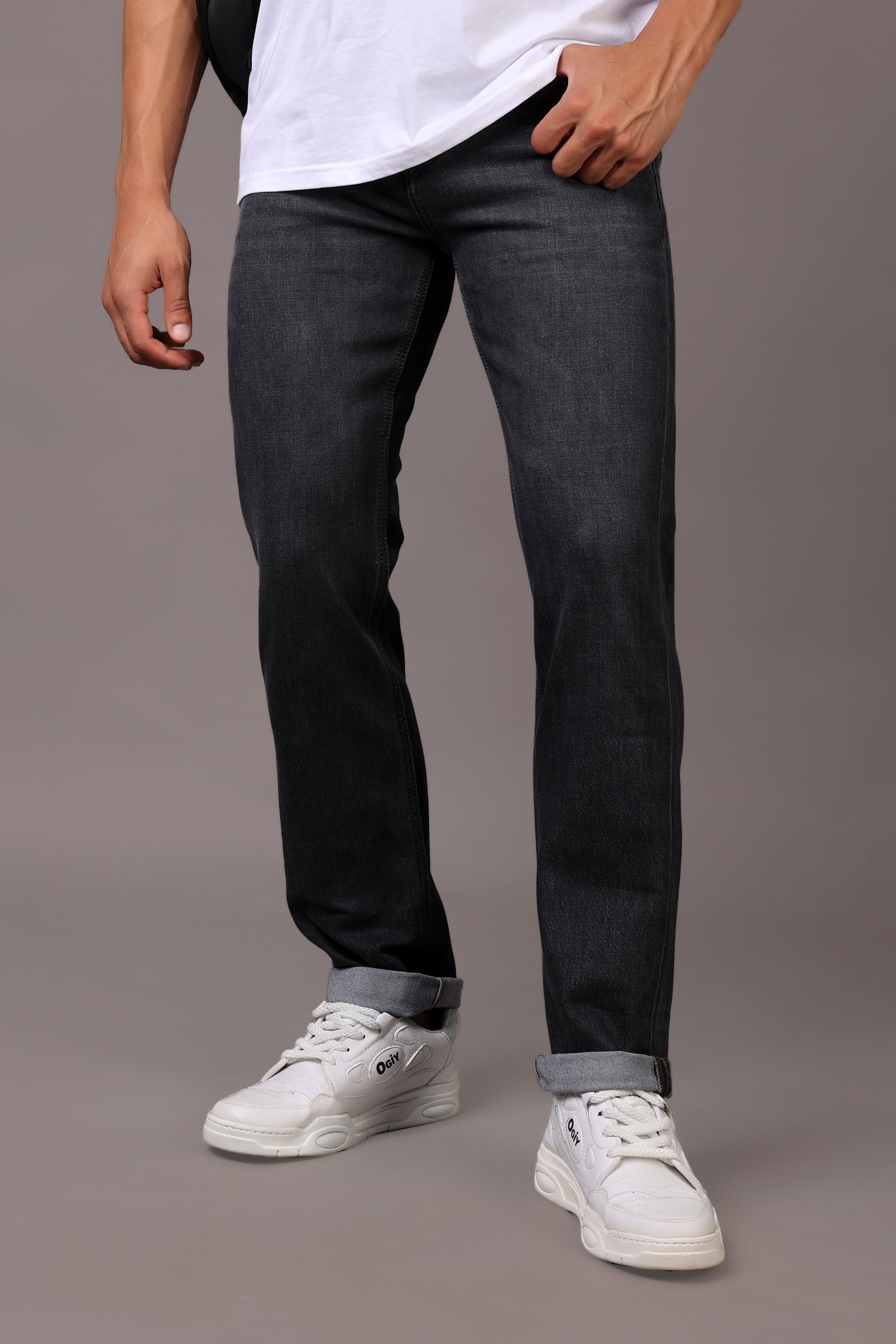 Stylox Men’s Comfort Fit Denim Jeans - Grey, Mid Dark Grey & Dark Grey ,