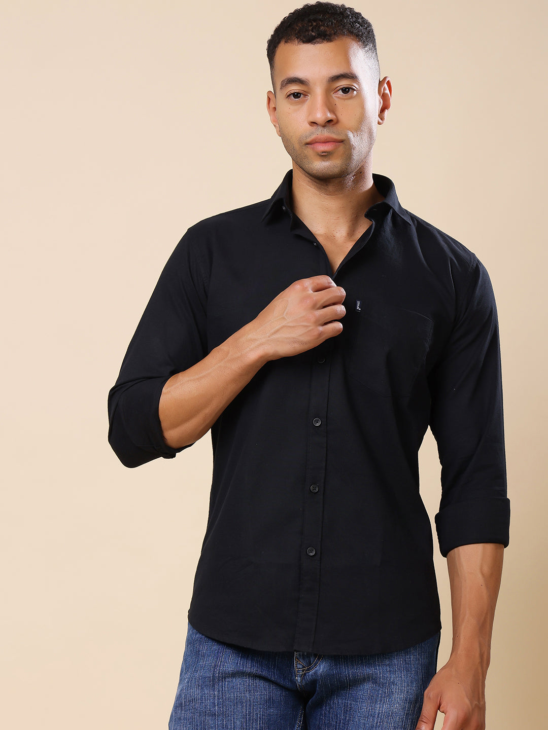 Stylox Men’s Regular Fit Oxford Full Sleeve Solid Shirt – Classic Elegance with Modern Comfort