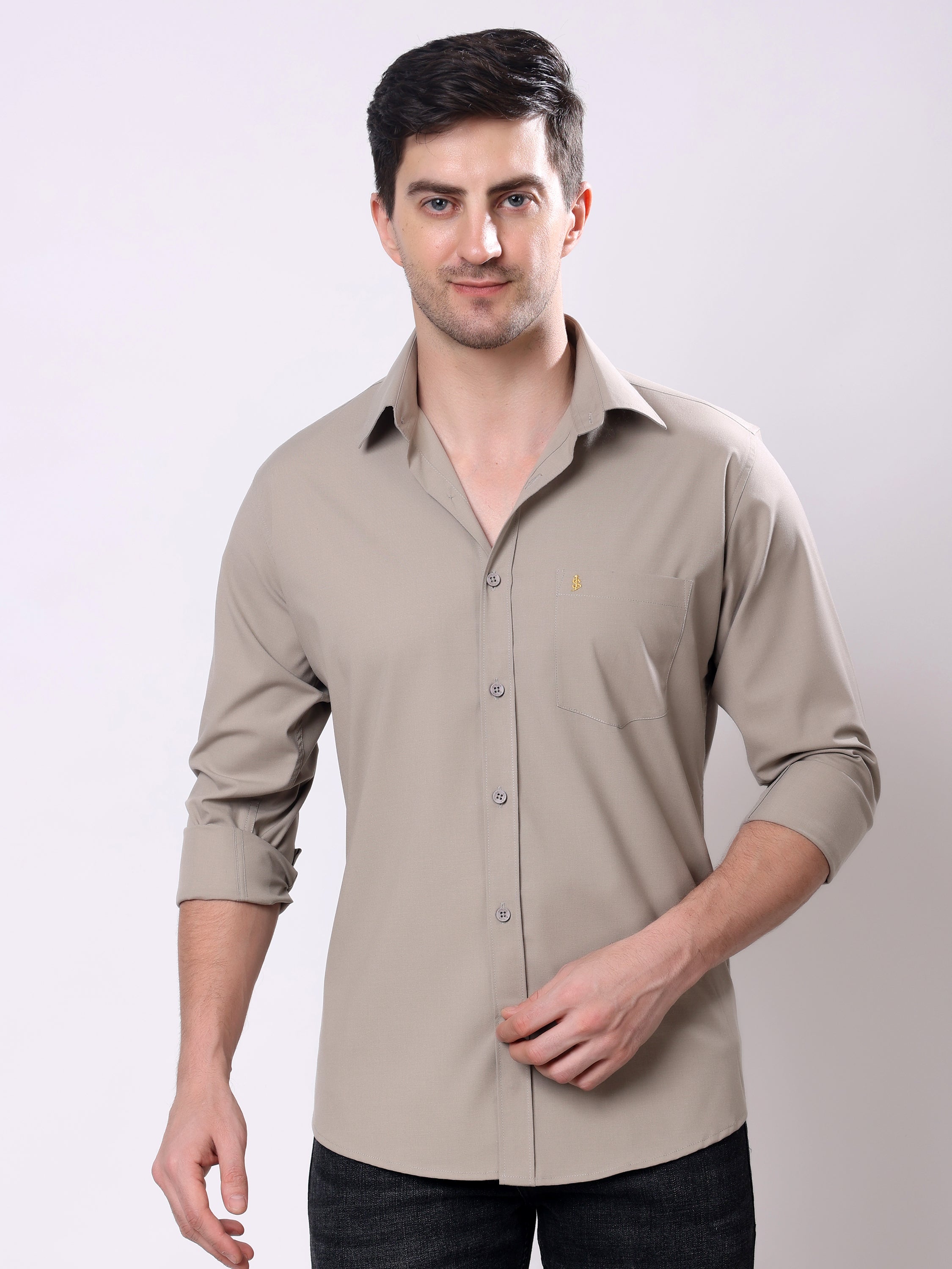 Stylox Men’s Regular Fit Full Sleeve Solid Casual Shirt - Stylox