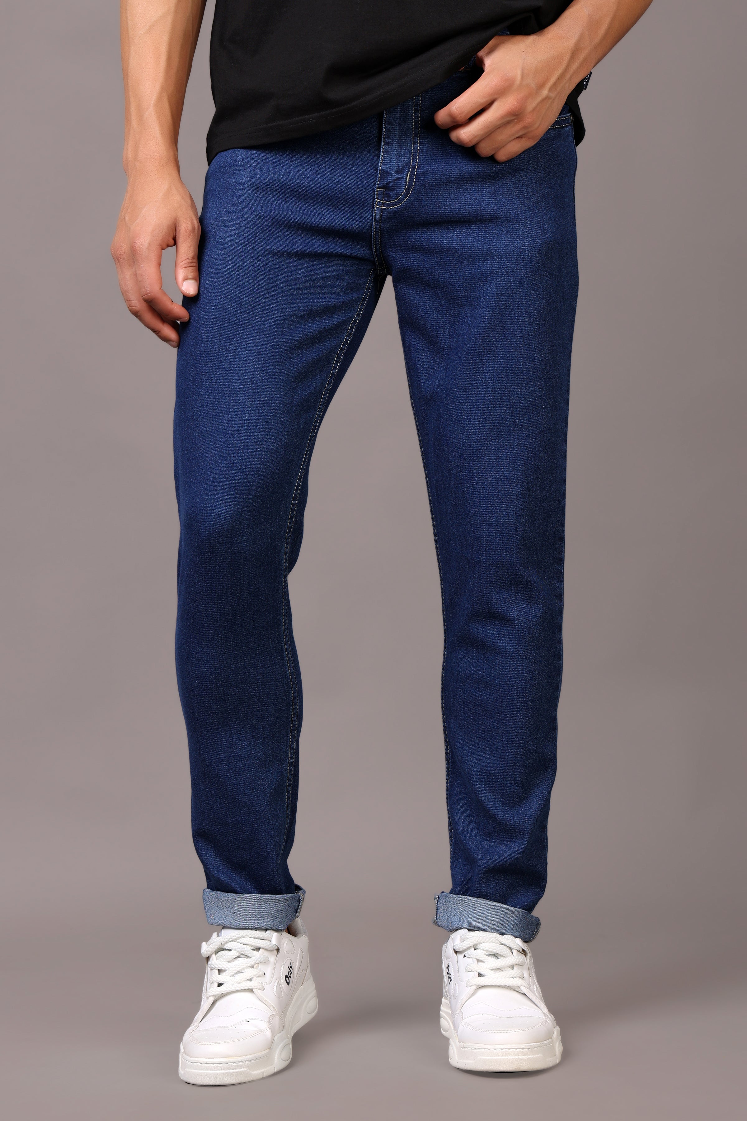 Stylox Men’s Slim Fit Mid-Rise Casual Denim Jeans - Stylox