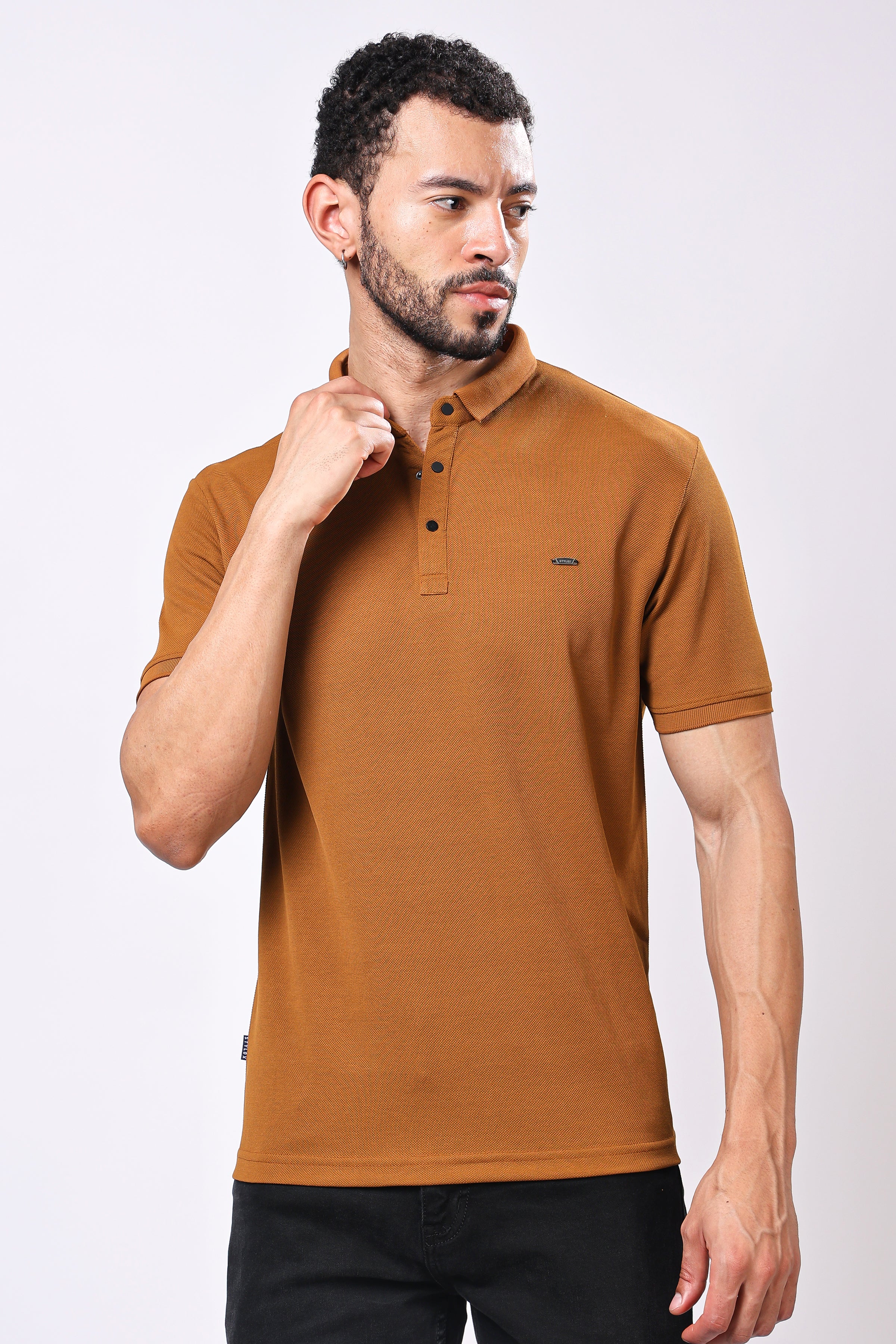 Stylox Solid Polo T-Shirt For Men - Stylox