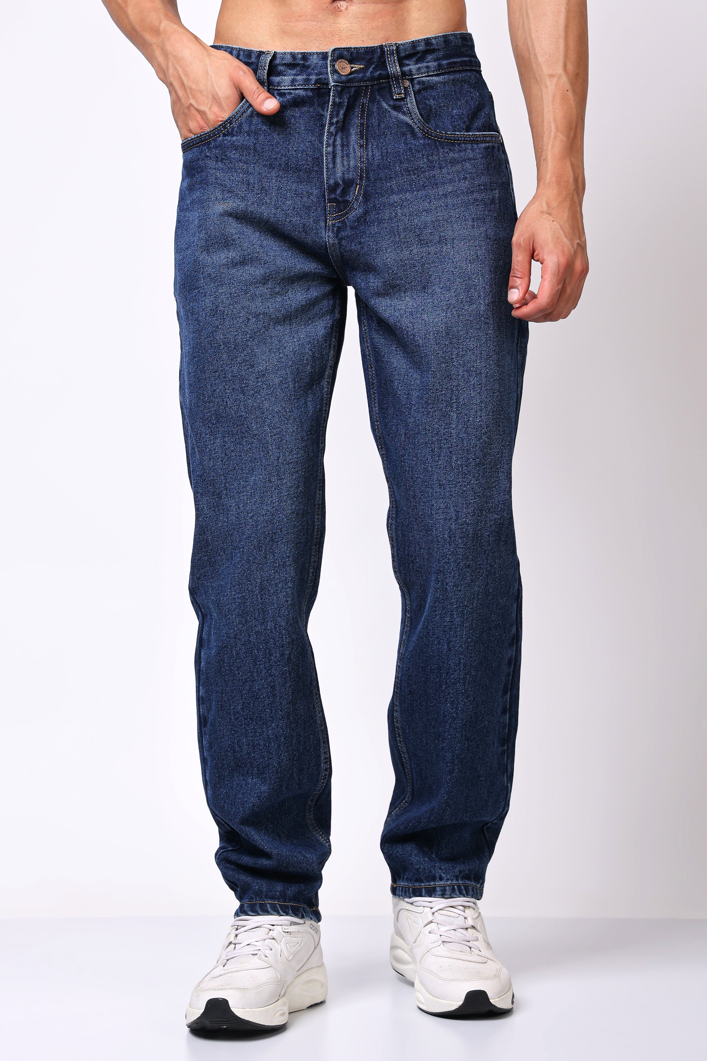 Stylox Menâ€™s Relaxed Fit Denim Jeans - Greenish Blue - Stylox