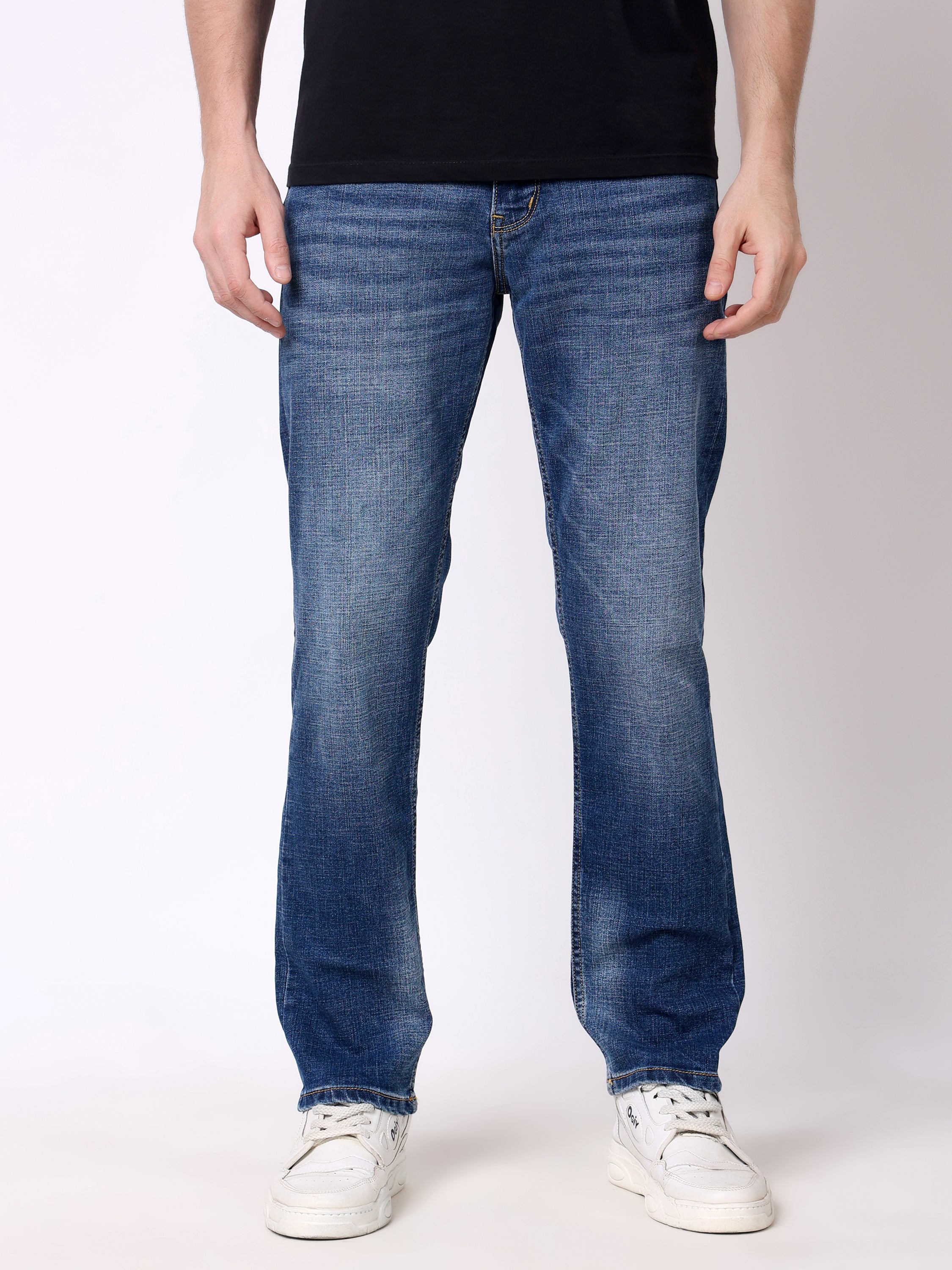 Stylox Men’s Stretchable Slim Fit Mid-Rise Casual Denim Jeans - Stylox