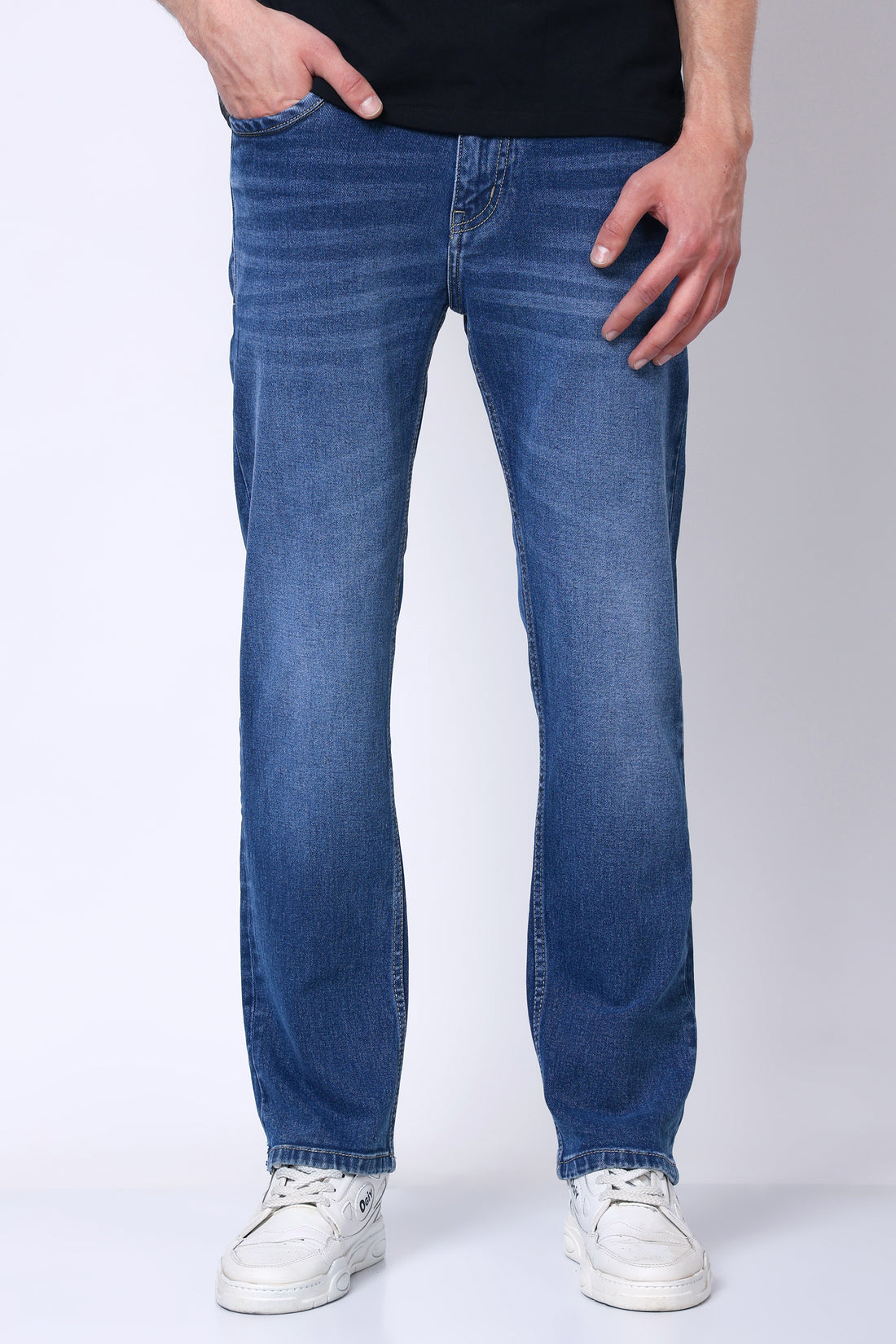 Stylox Men’s Mid-Rise Comfort Fit Stretchable Light Blue Denim Jeans - Stylox