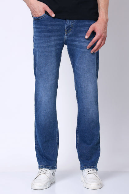 Stylox Men’s Mid-Rise Comfort Fit Stretchable Light Blue Denim Jeans - Stylox