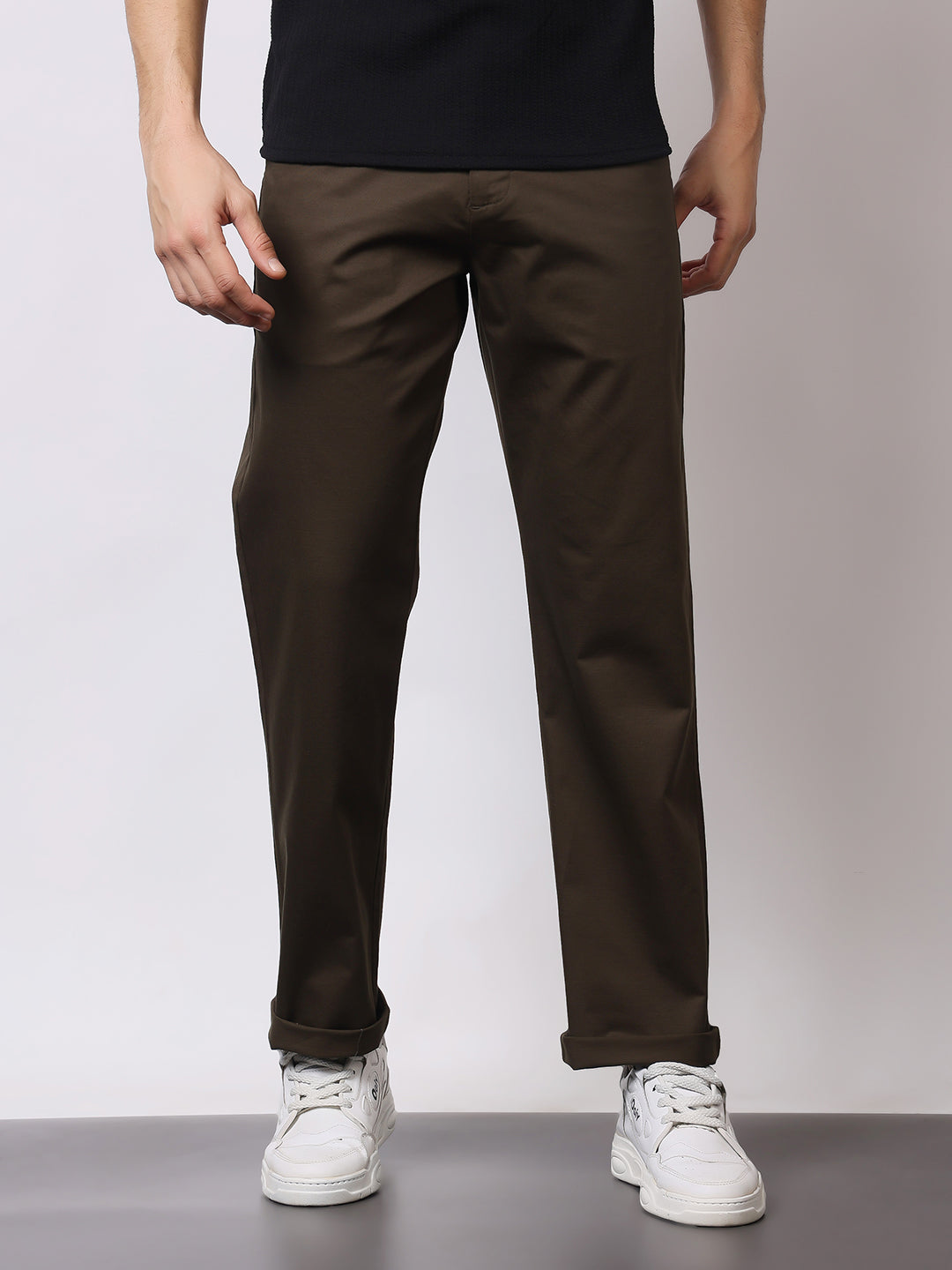 Stylox Men’s Premium Straight Fit Cotton Trousers – Casual & Office Wear Pants - Stylox