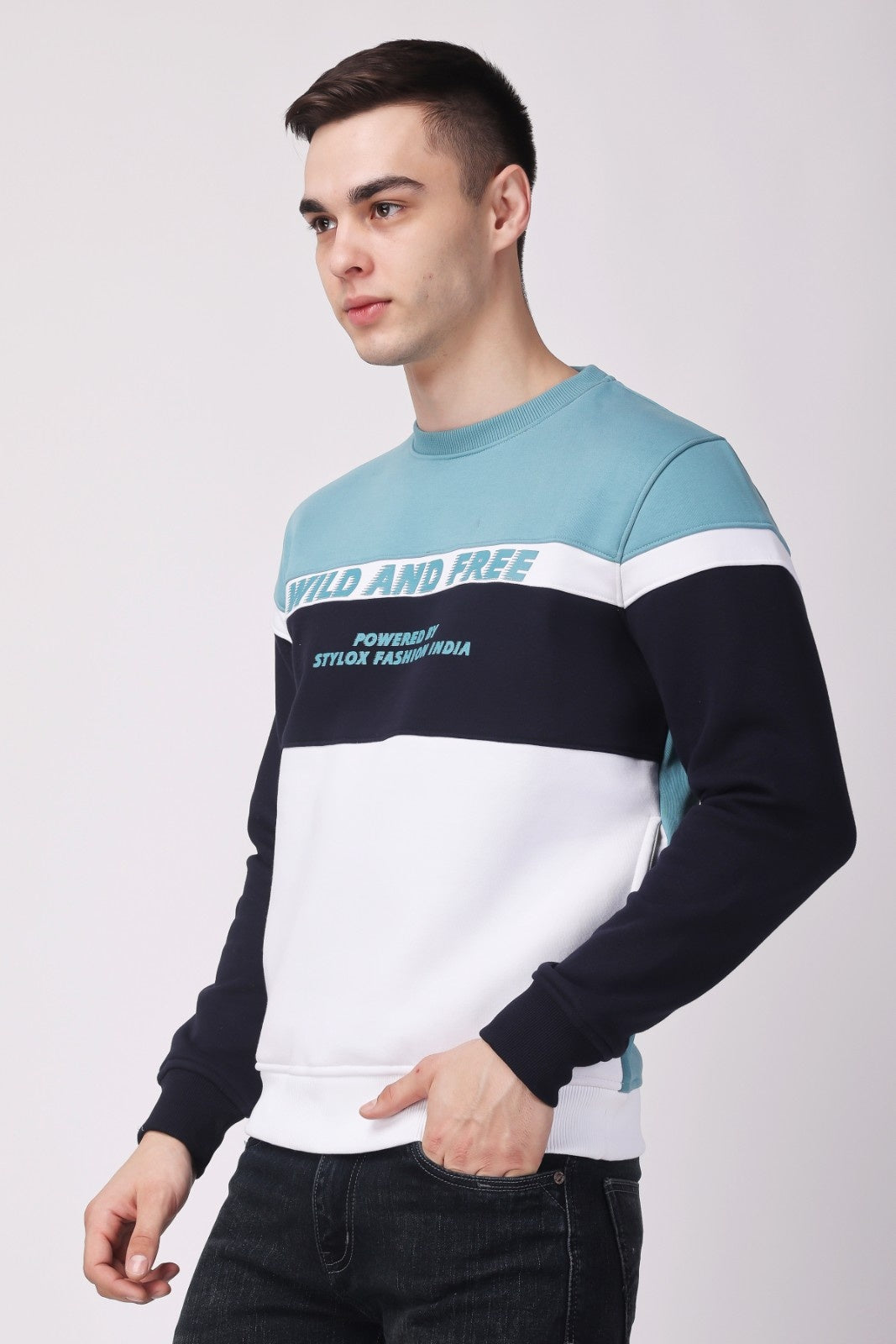 Stylox Round Neck Full Sleeve Printed Sweatshirt For Men - Stylox