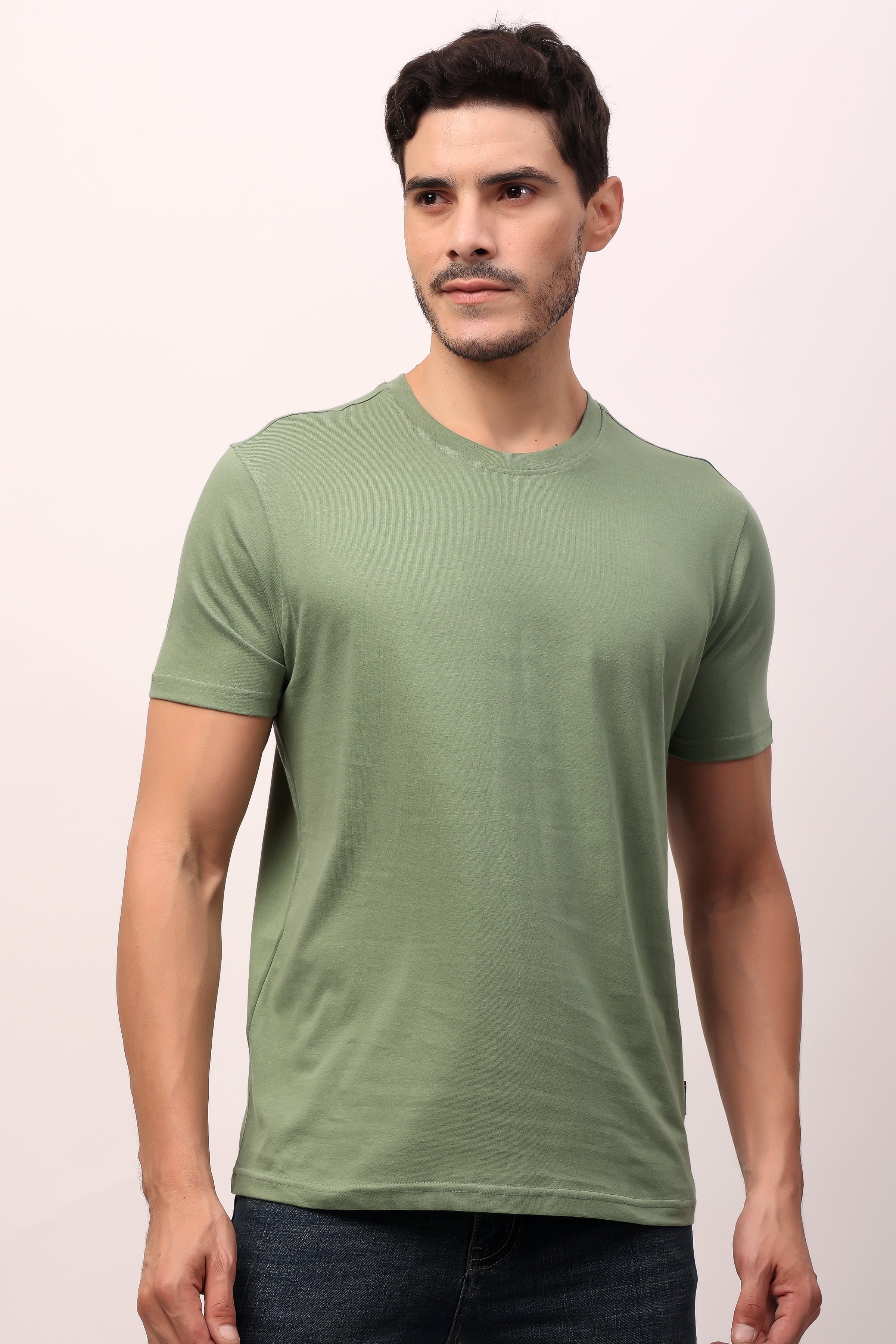 Stylox Men’s Regular Fit Round Neck Half Sleeve Solid T-Shirt | Premium Cotton Plain Casual Tee for Everyday Wear - Stylox