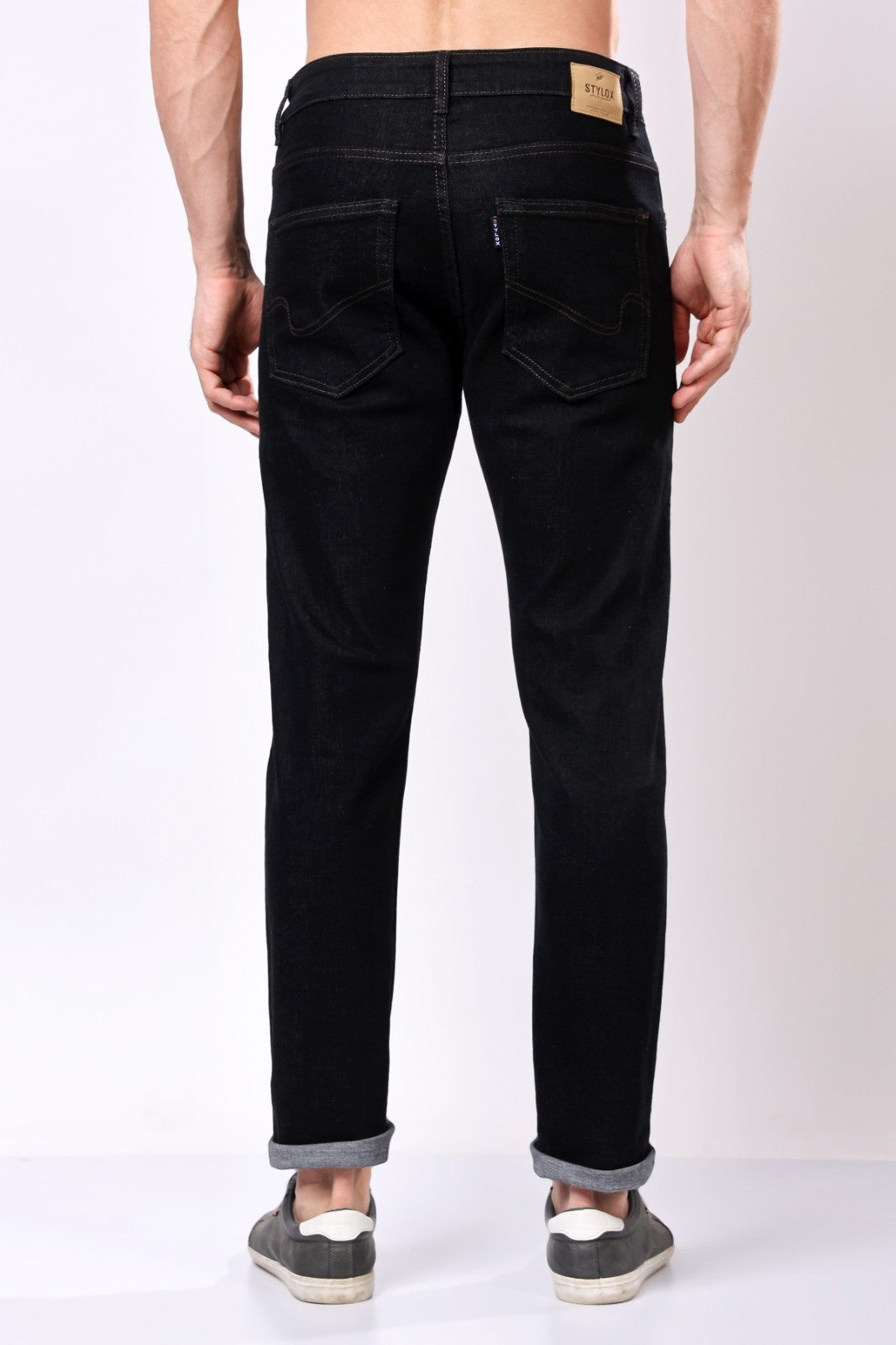 Stylox Slim Fit Denim Jeans - Black, - Stylox