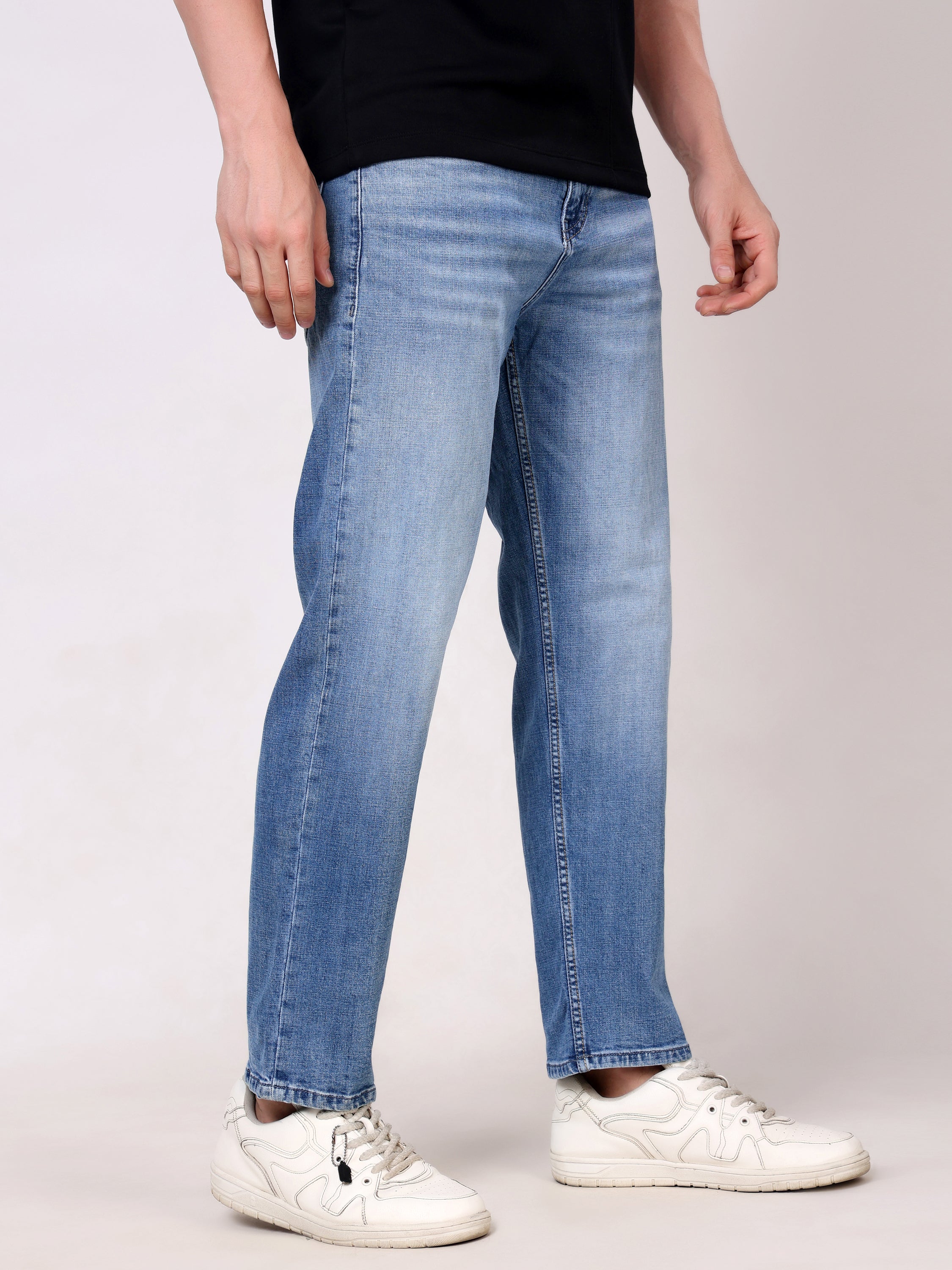 Stylox Men’s Relaxed Fit Mid-Rise Stretchable Denim Jeans