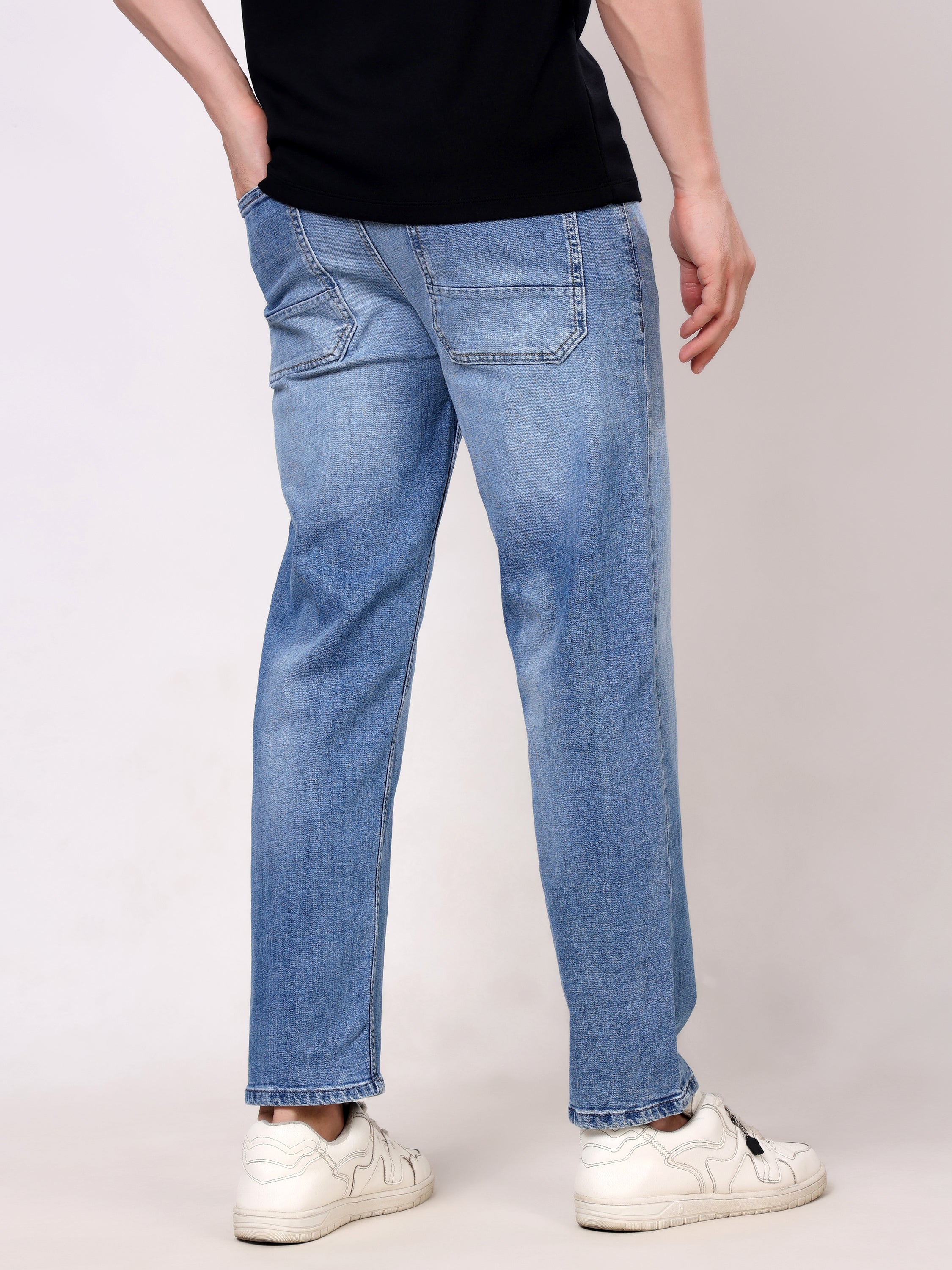 Stylox Men’s Relaxed Fit Mid-Rise Stretchable Denim Jeans