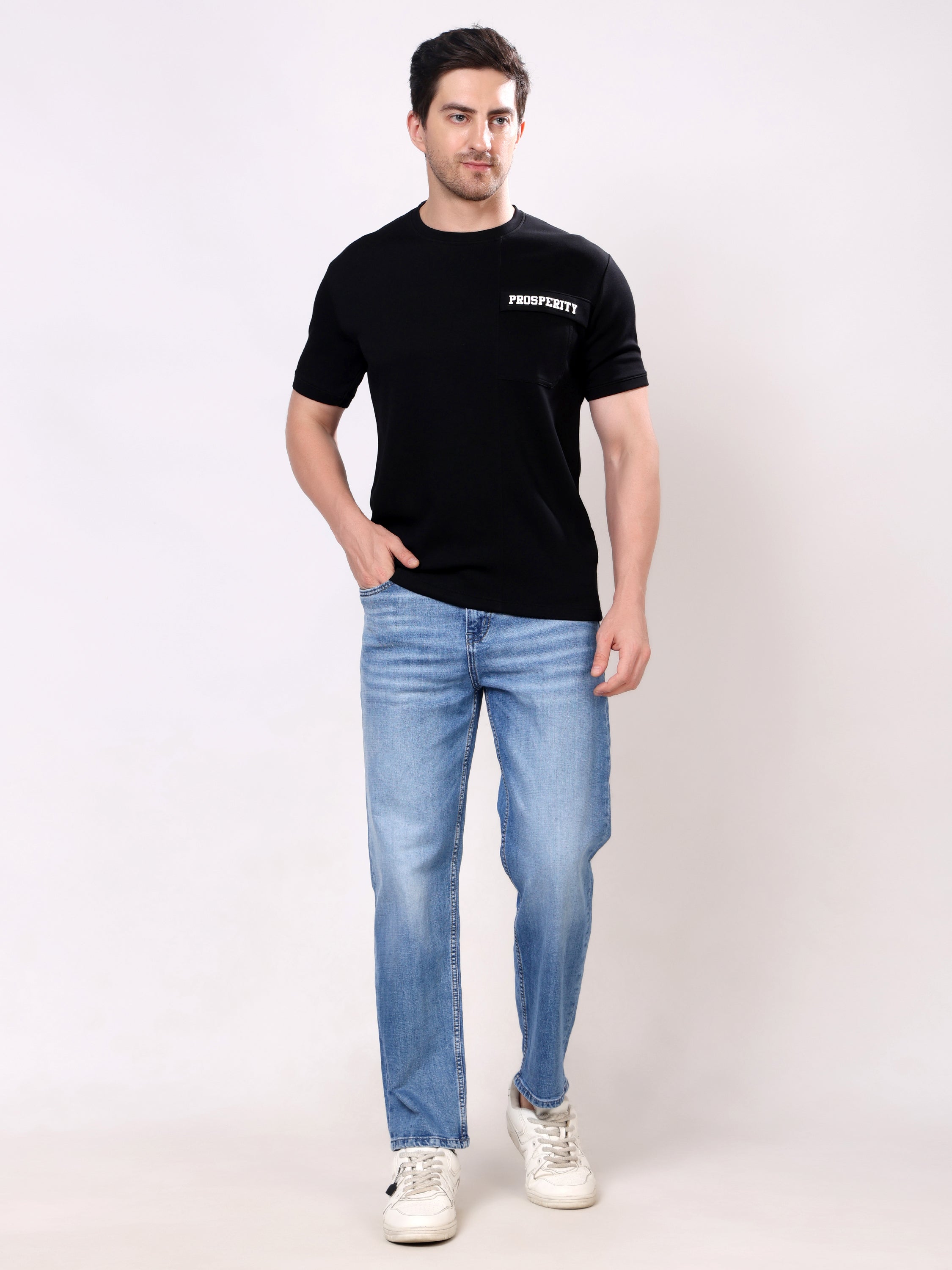Stylox Men’s Relaxed Fit Mid-Rise Stretchable Denim Jeans
