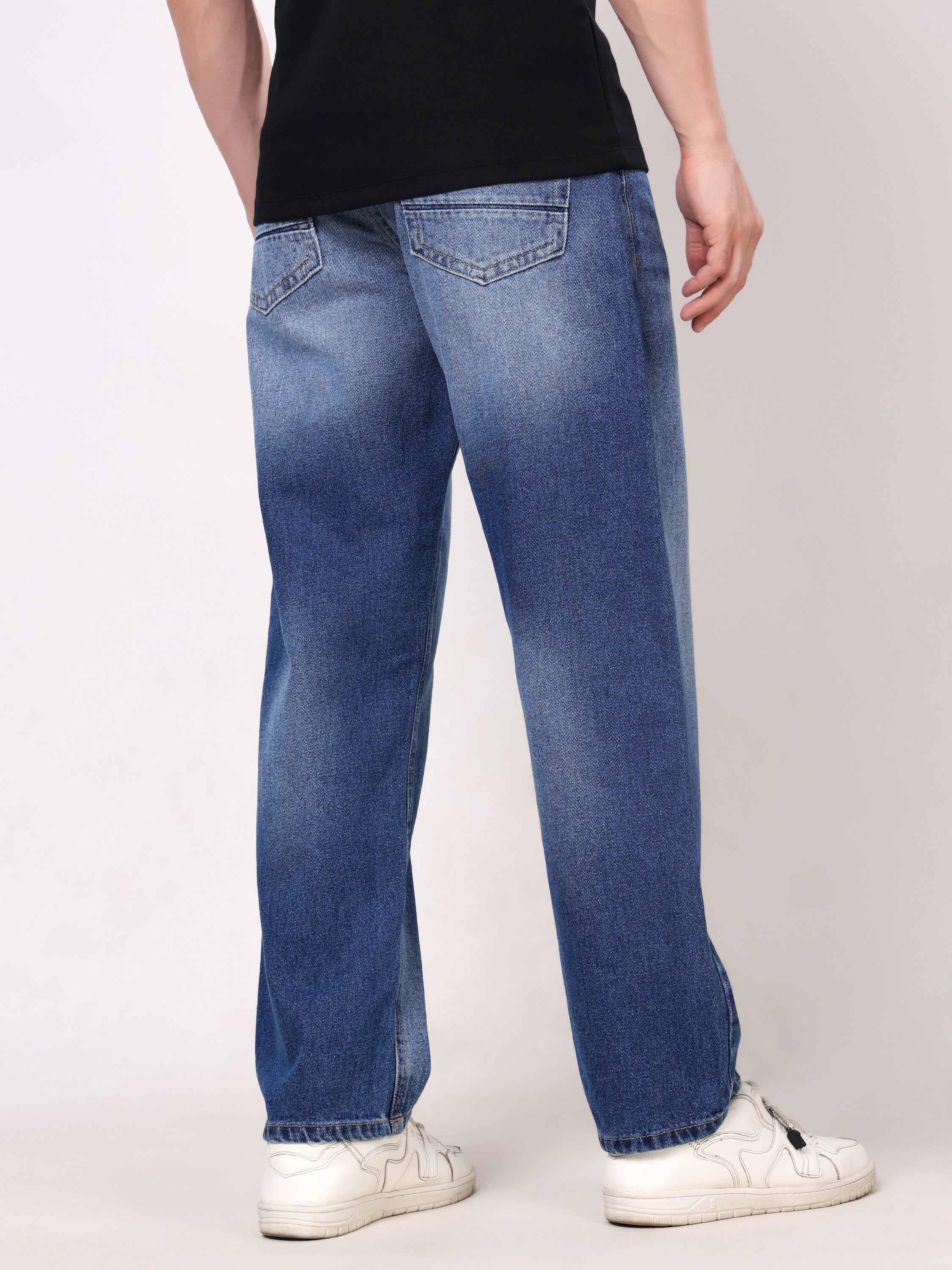 Stylox Men's Premium Non-Stretchable Loose-Fit Denim Jeans