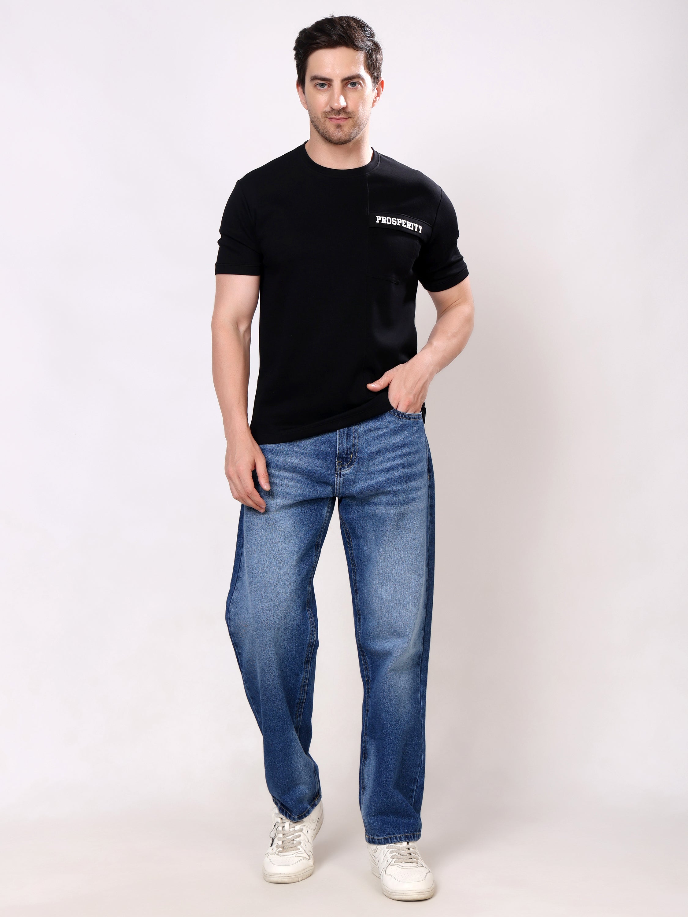 Stylox Men's Premium Non-Stretchable Loose-Fit Denim Jeans