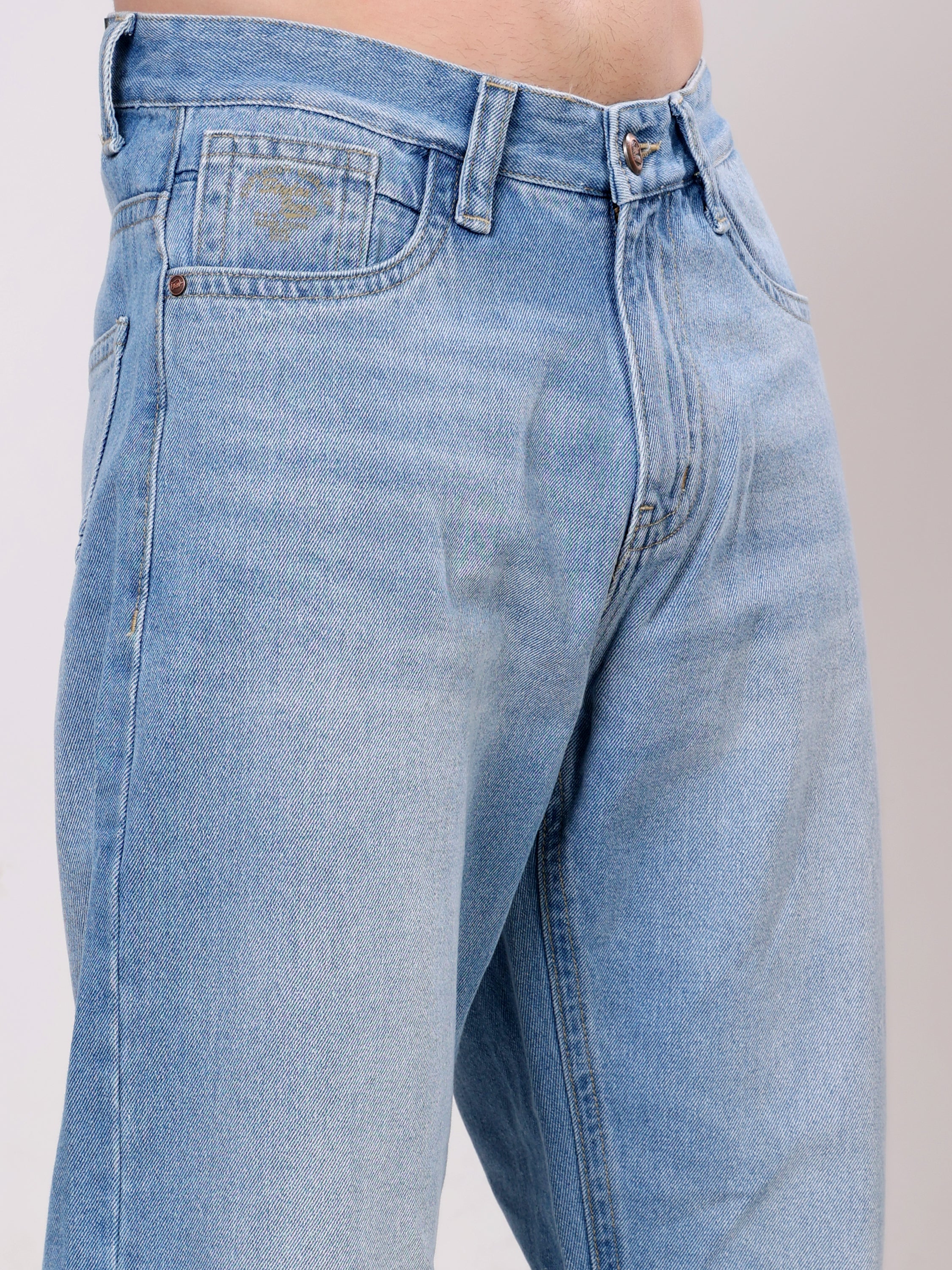 Stylox Men's Premium Non-Stretchable Loose-Fit Denim Jeans