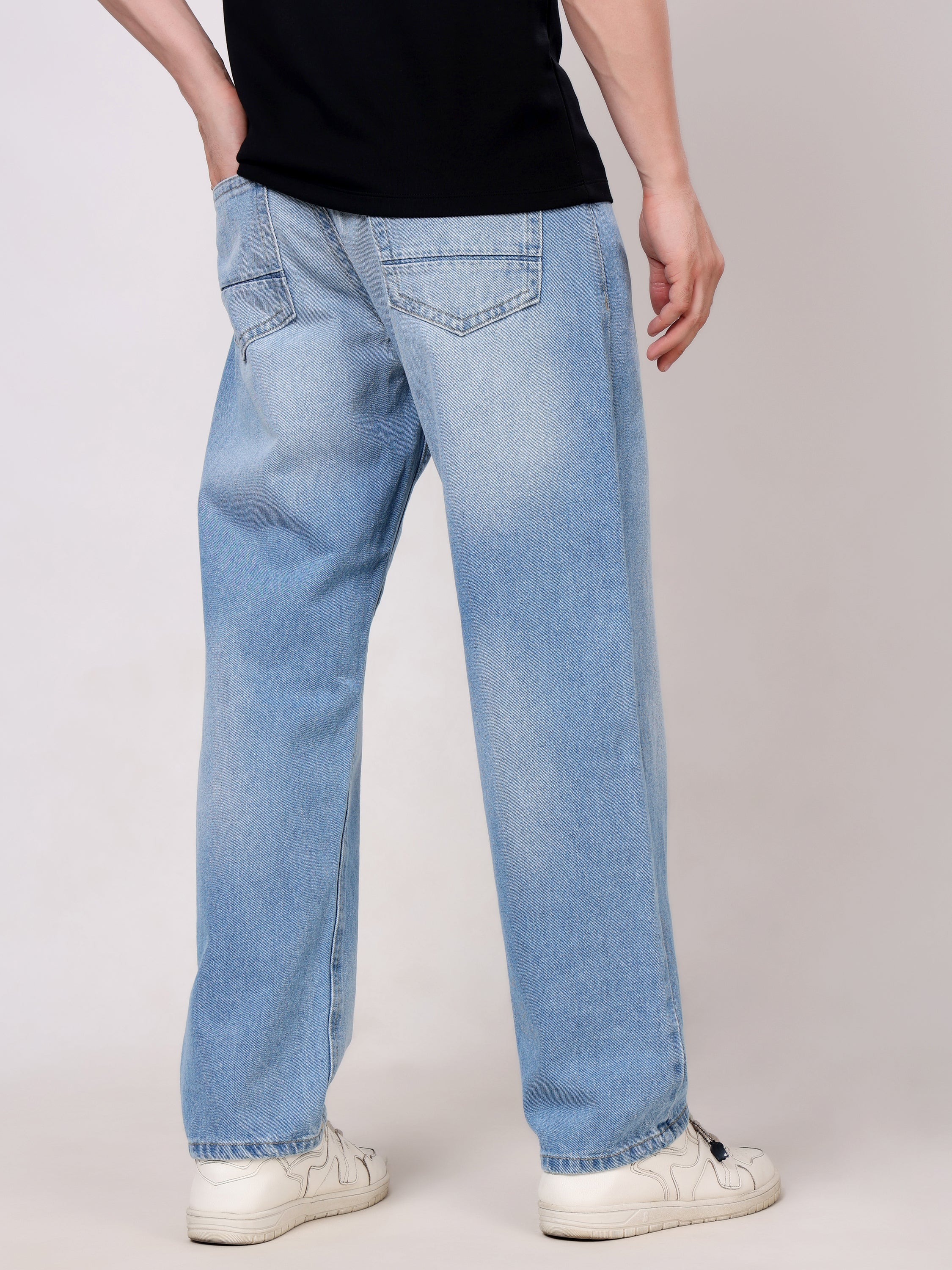 Stylox Men's Premium Non-Stretchable Loose-Fit Denim Jeans