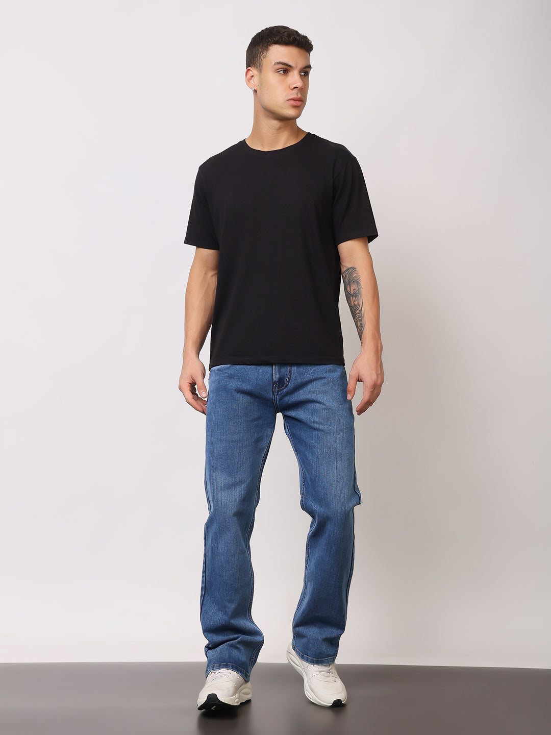 Stylox Men’s Bootcut Fit Stretchable Mid Rise Solid Denim Jeans - Stylox