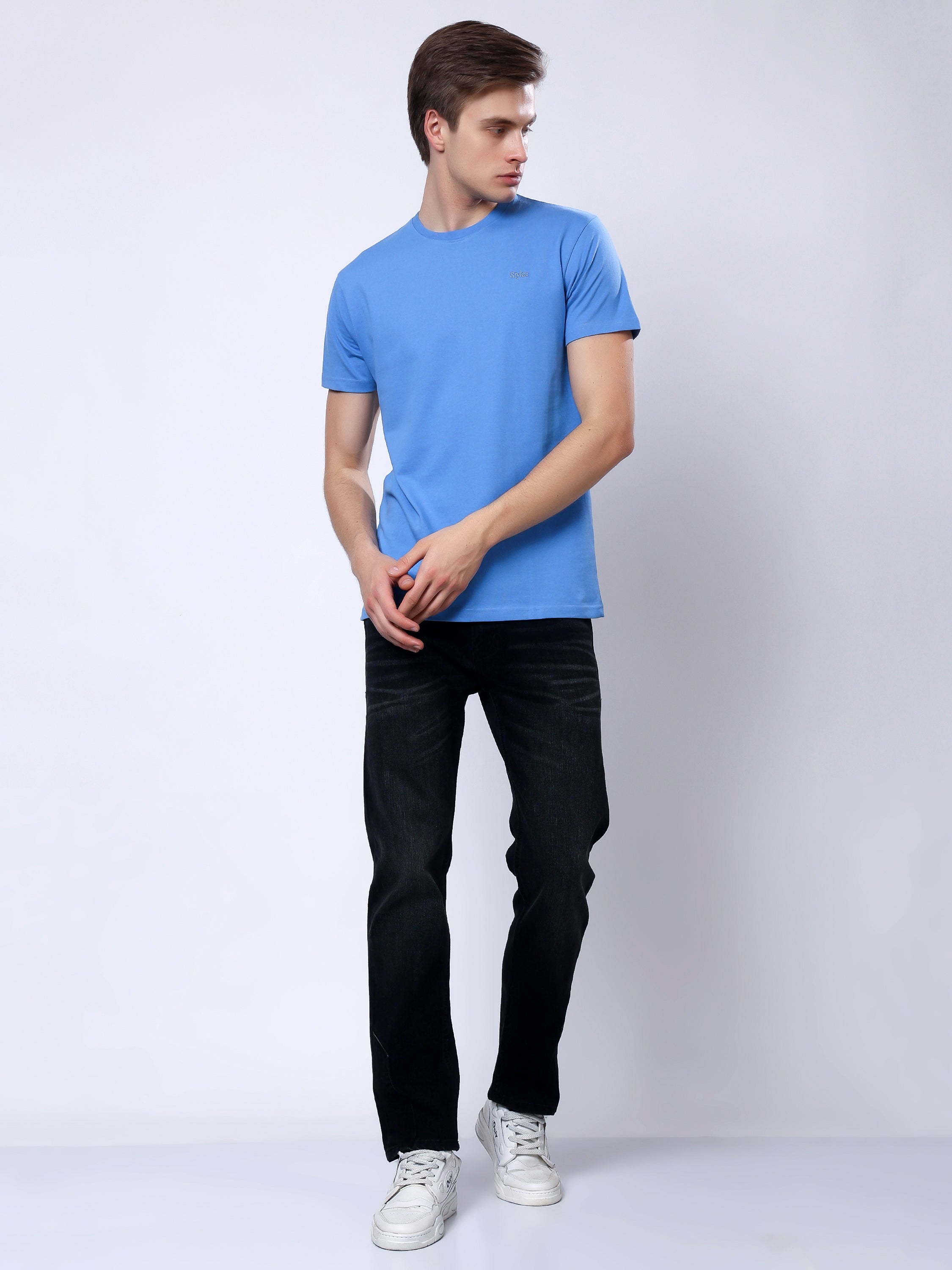Stylox Men’s Solid Round Neck T-Shirt | Classic Cotton Casual Crew Neck Tee - Stylox