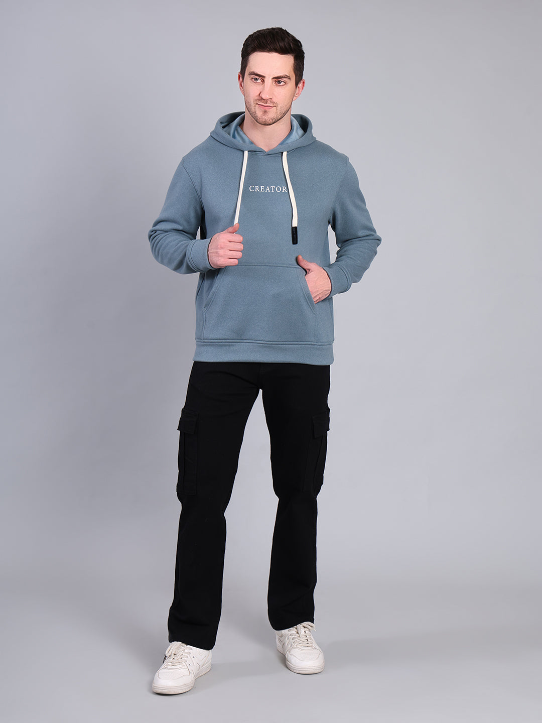 Stylox Men’s Winter Printed Hoodie | Pullover Sweatshirt with Kangaroo Pocket & Hood | Warm Casual Wear