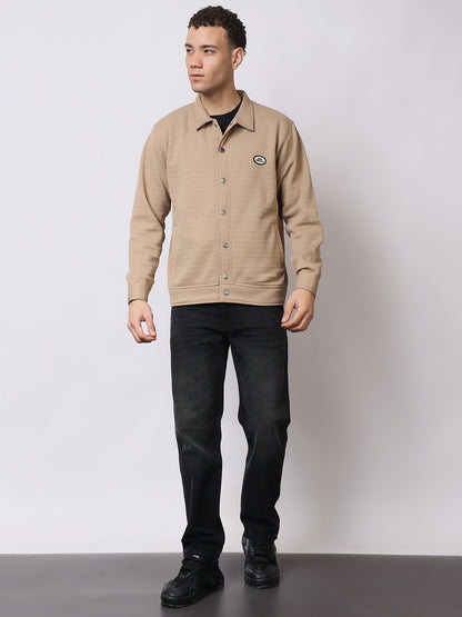 Stylox Men’s Textured Button-Down Shacket – Lightweight Casual Jacket for Winter &amp; Fall