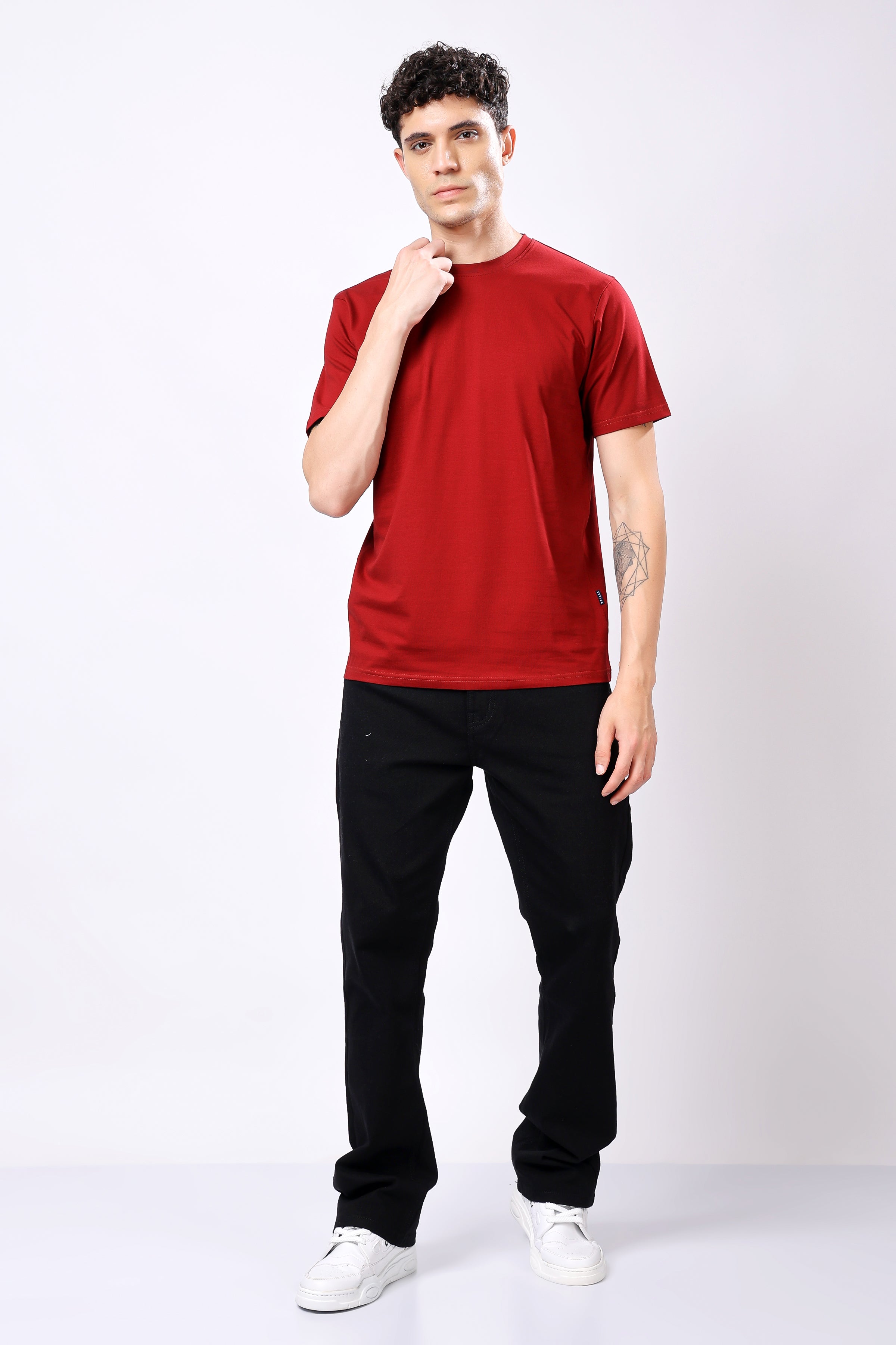 STYLOX Round Neck Solid T-Shirt - Stylox