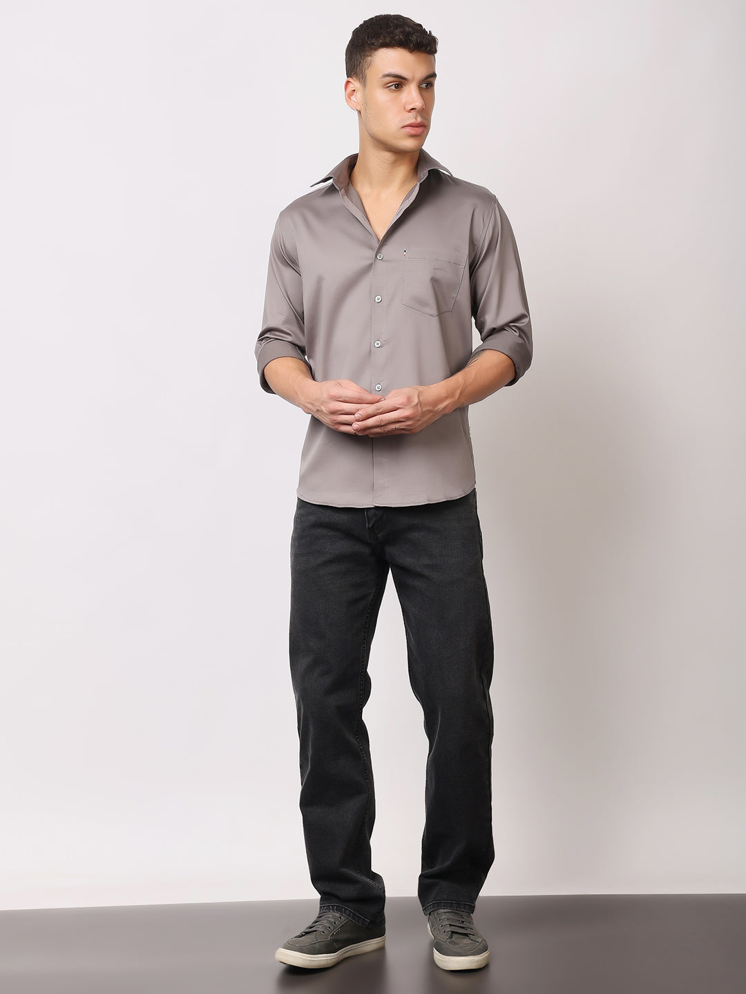 Stylox Men's Full Sleeve Solid Partywear Casual Shirt – Premium Shine Finish Cotton Blend Regular Fit Shirt for Stylish Evening & Occasion Wear - Stylox