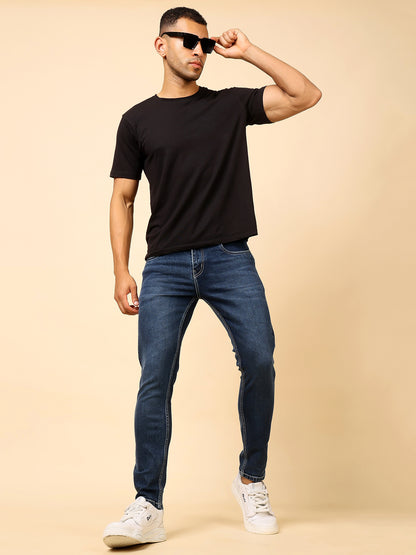 Stylox Men’s Ankle Fit Washed Jeans | Stretchable Denim Jeans for Men | Stylish Tapered Fit Casual Jeans