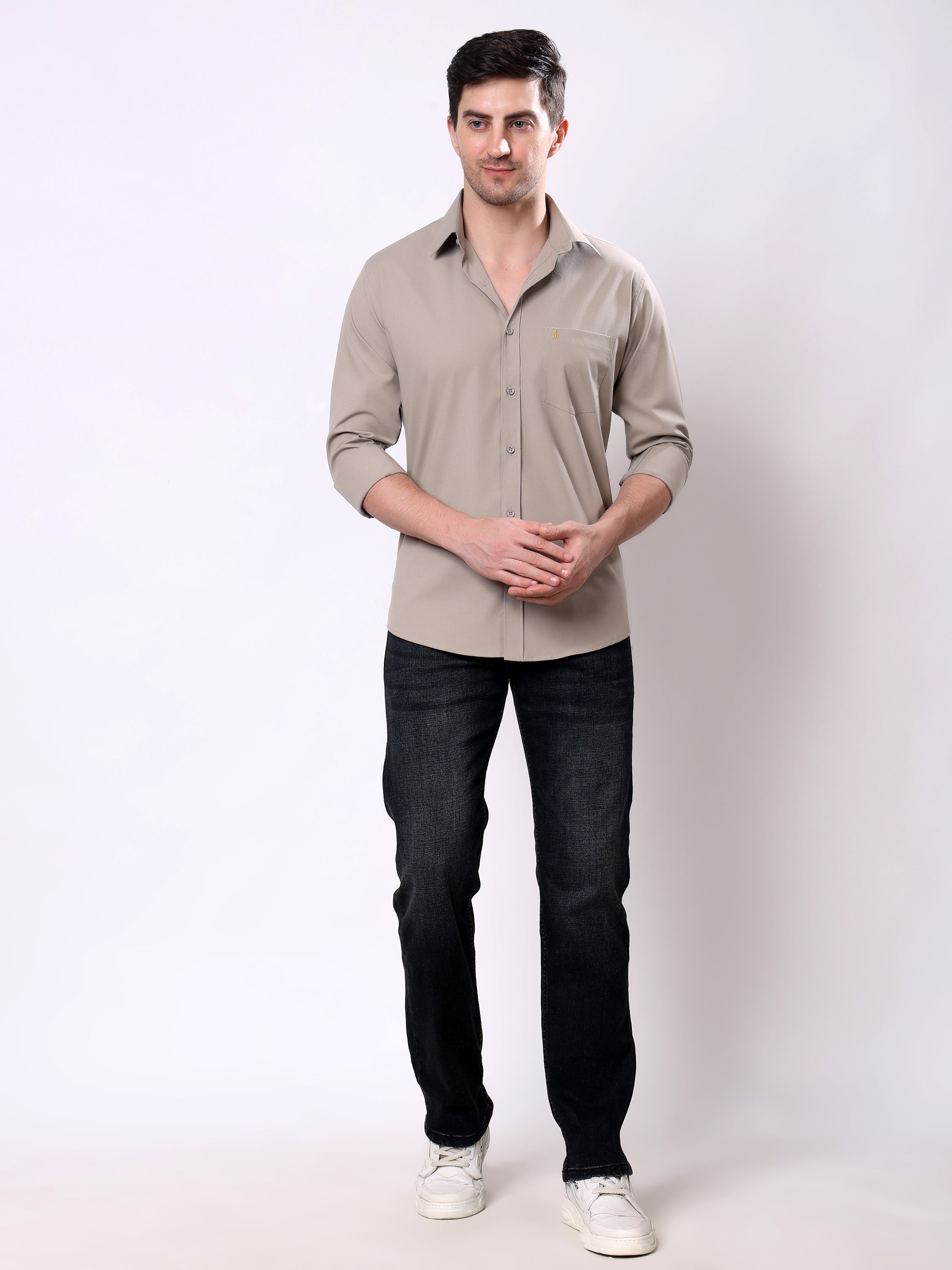 Stylox Men’s Regular Fit Full Sleeve Solid Casual Shirt - Stylox