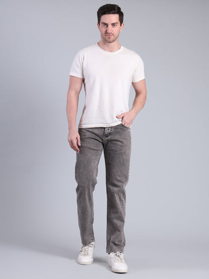 Stylox Men’s Comfort Fit Jeans | Mid Rise Straight Leg Washed Denim for Everyday Wear