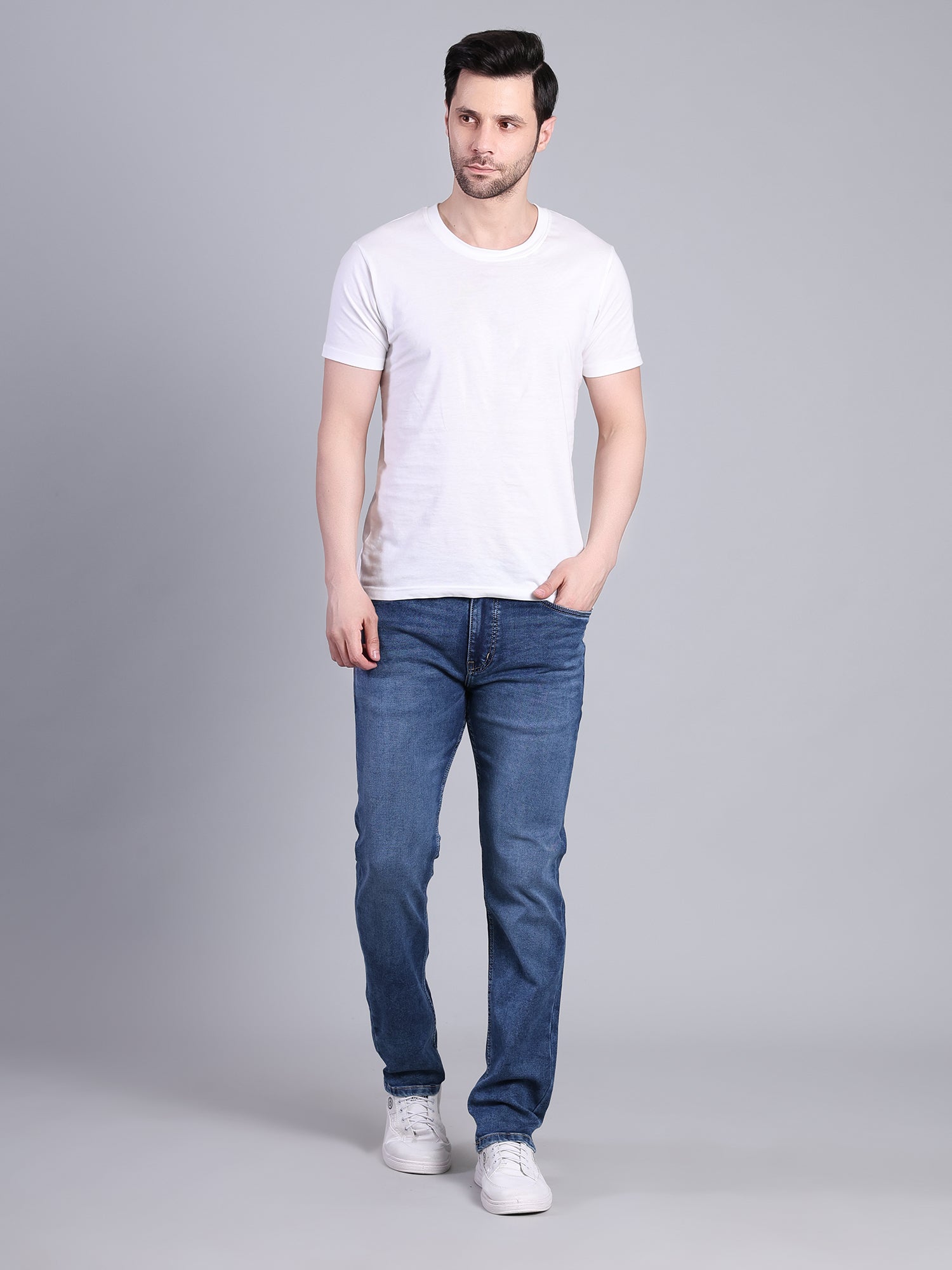 Stylox Men’s Slim Fit Stretchable Denim Jeans-Dark Blue - Stylox