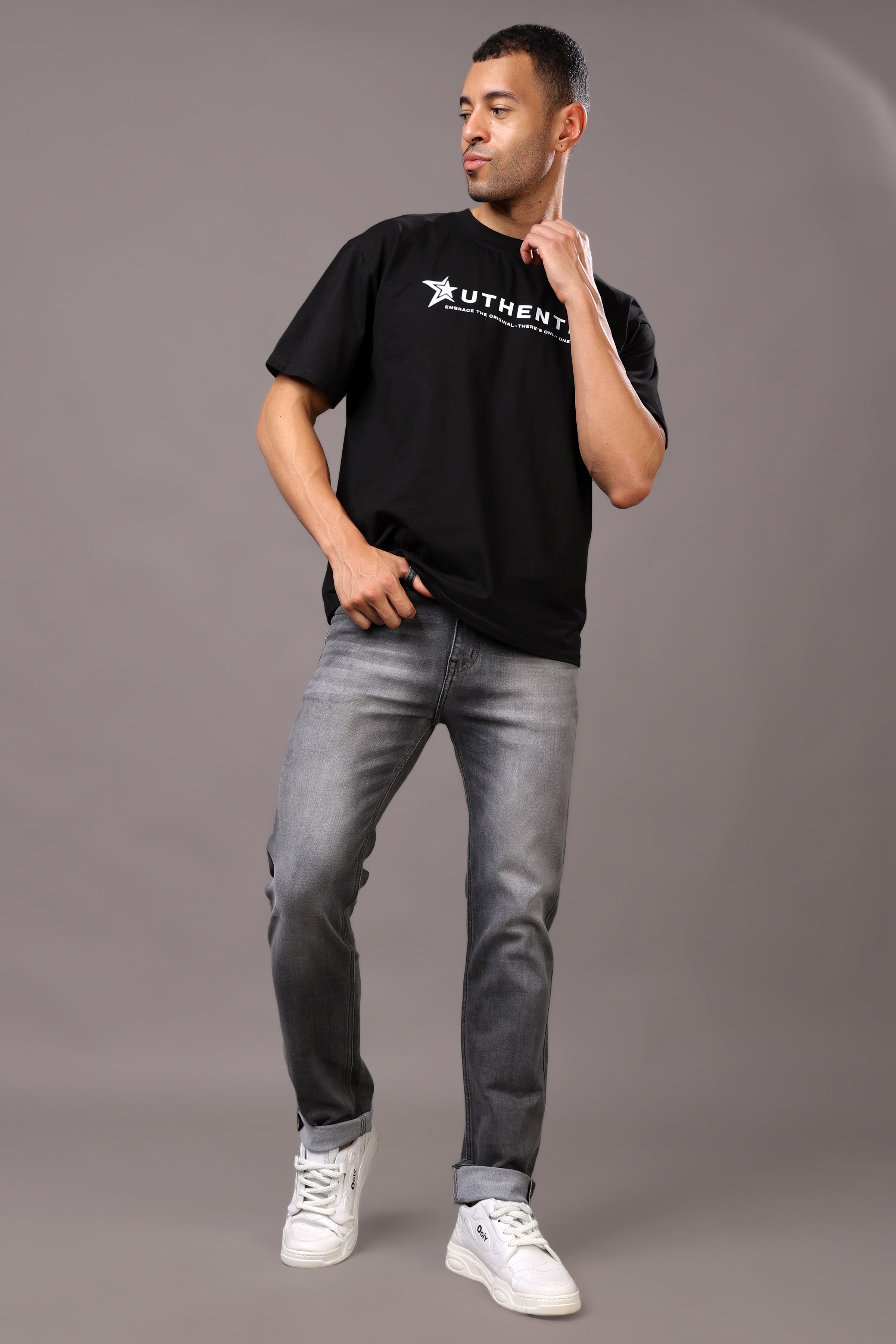 Stylox Men’s Comfort Fit Denim Jeans - Grey, Mid Dark Grey & Dark Grey ,